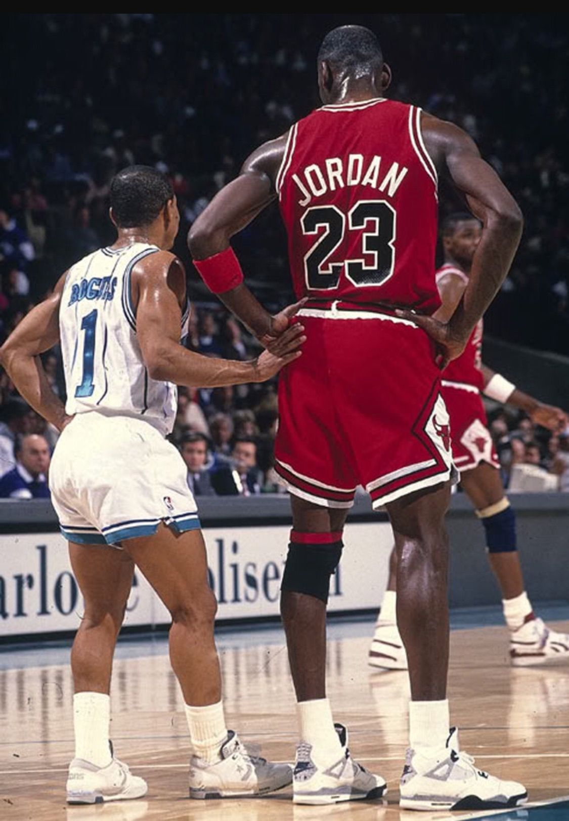 Michael Jordan in the Air Jordan 4 Bred & White Cement, 1989 Both