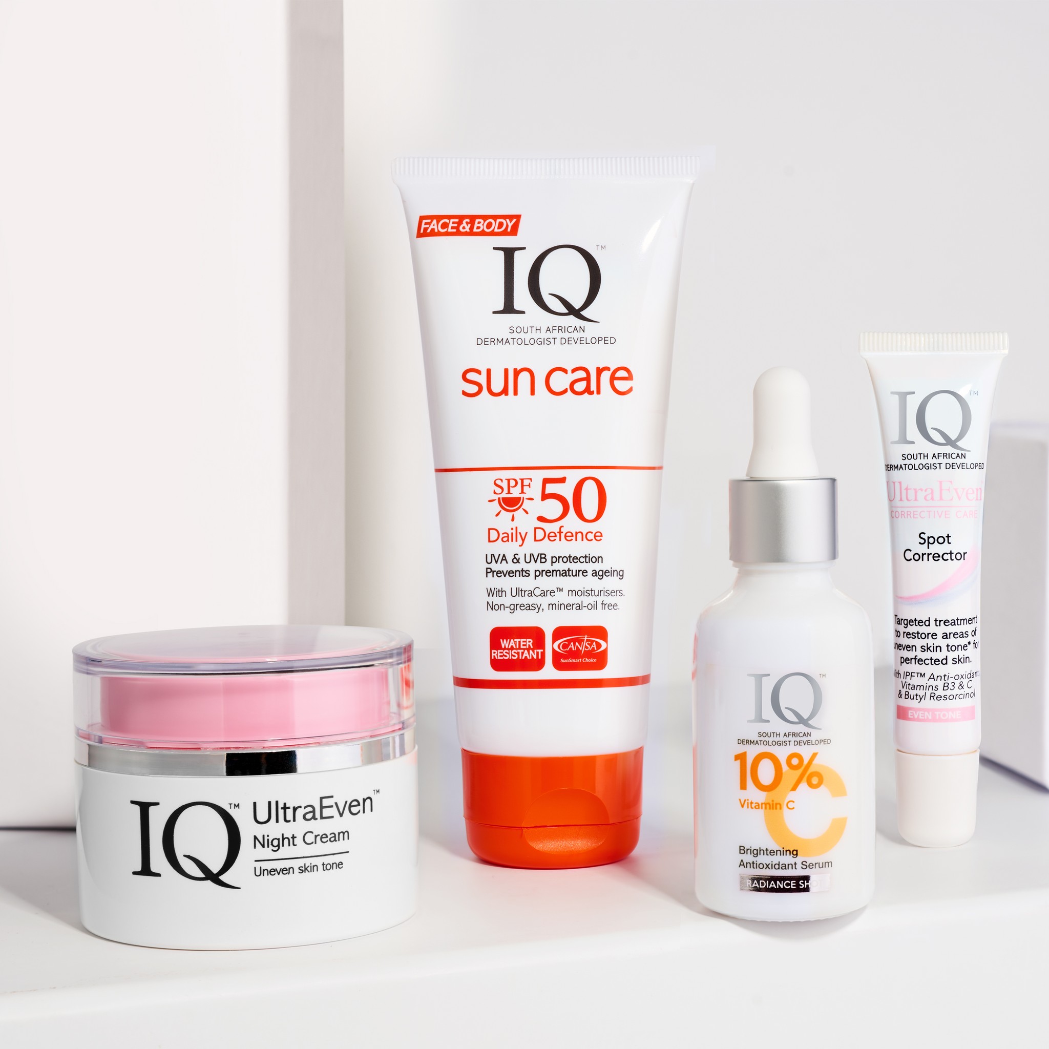 Keep your skin tone bright this winter with our IQ Even tone products. These 4 products are your best defence against dark masks and pigmentation