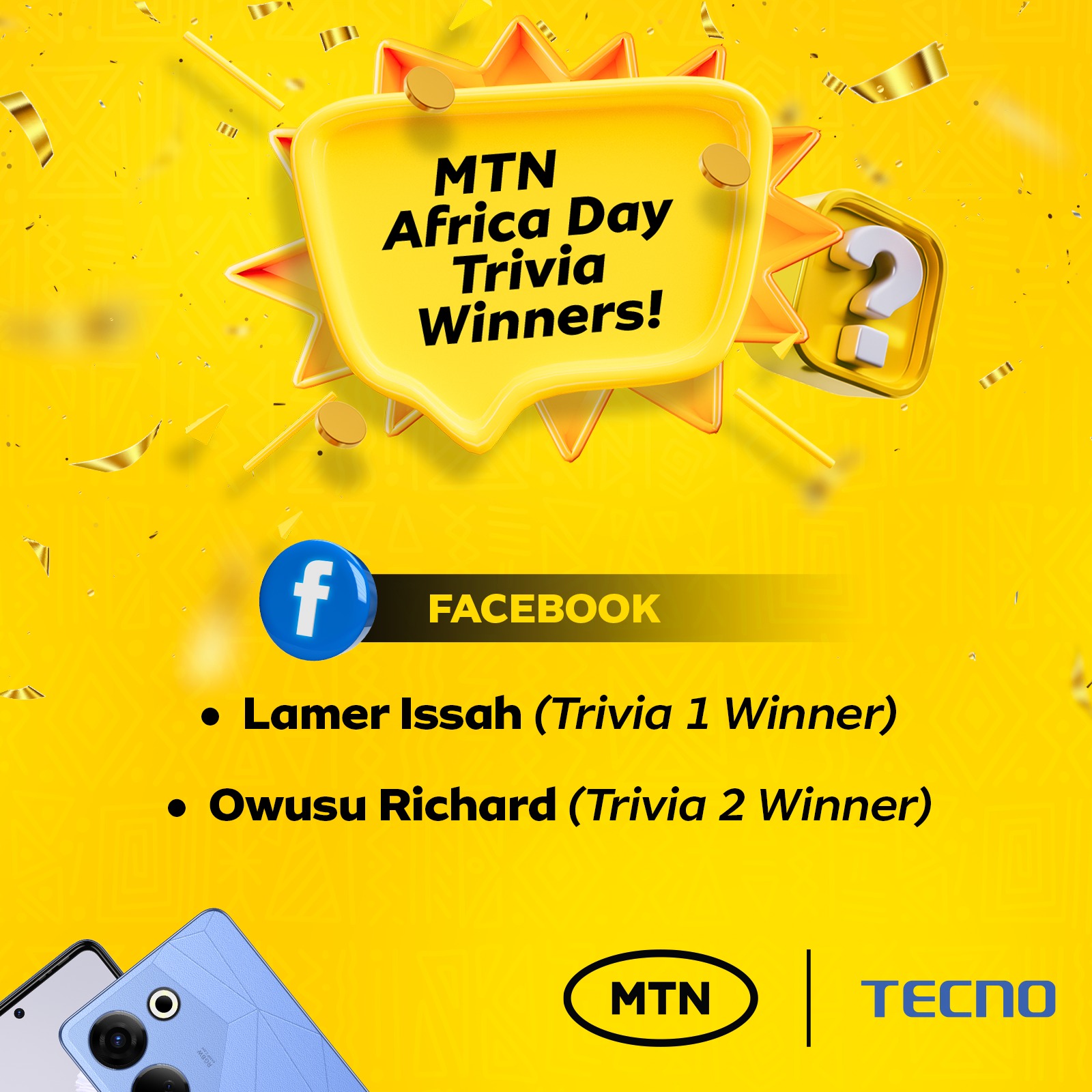 MTN Ghana - Congratulations to the winners of our AU Month... | Facebook