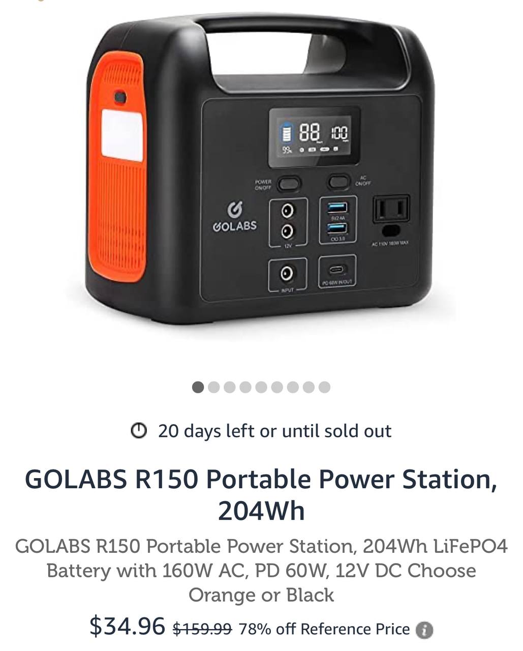 GOLABS】R150 ポータブル電源・60W ソーラーパネルセット GoLabs R150