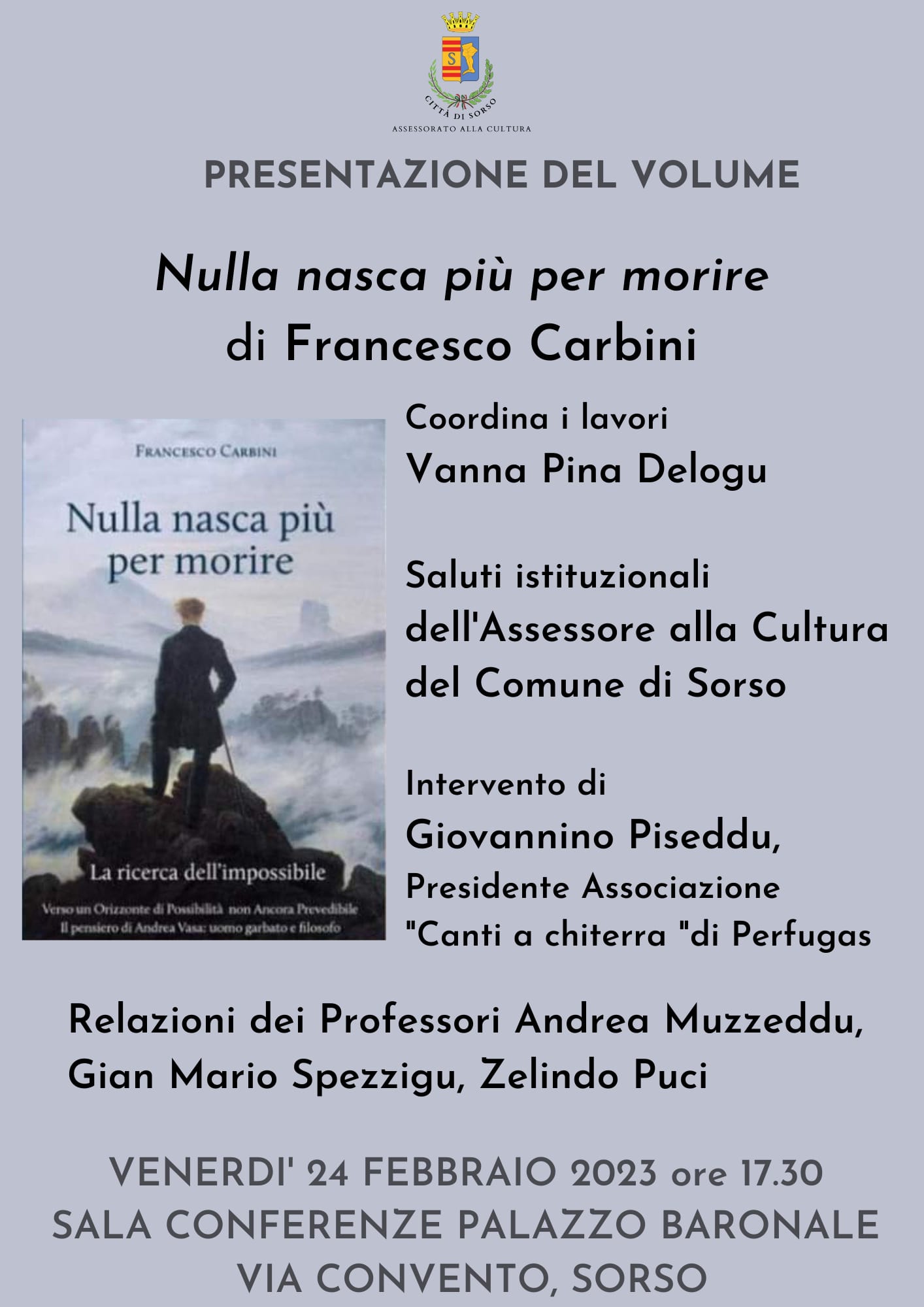 Comune di Sorso - 📌📖Oggi, alle 17:30, nella sala conferenze del Palazzo ...