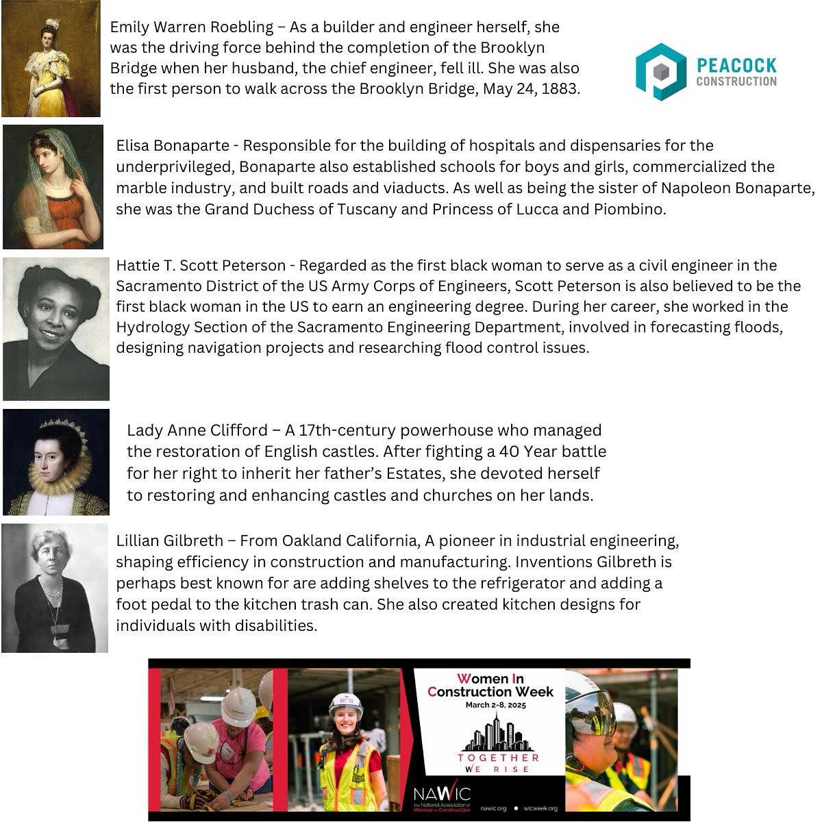 Peacock - 👷‍♀️ Honoring Women in Construction – Past, Present & Future ...