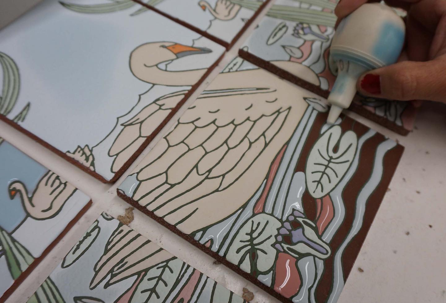 🦢 #calpot #swanart... - California Pottery & Tile Works