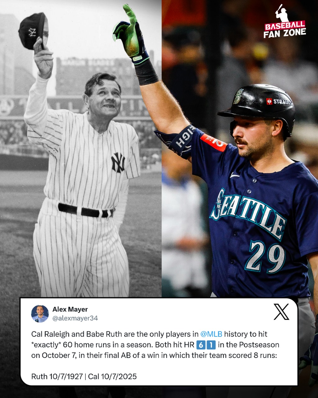 From 1927 to 2025, Babe Ruth and Cal... - Baseball Fanzone | Facebook