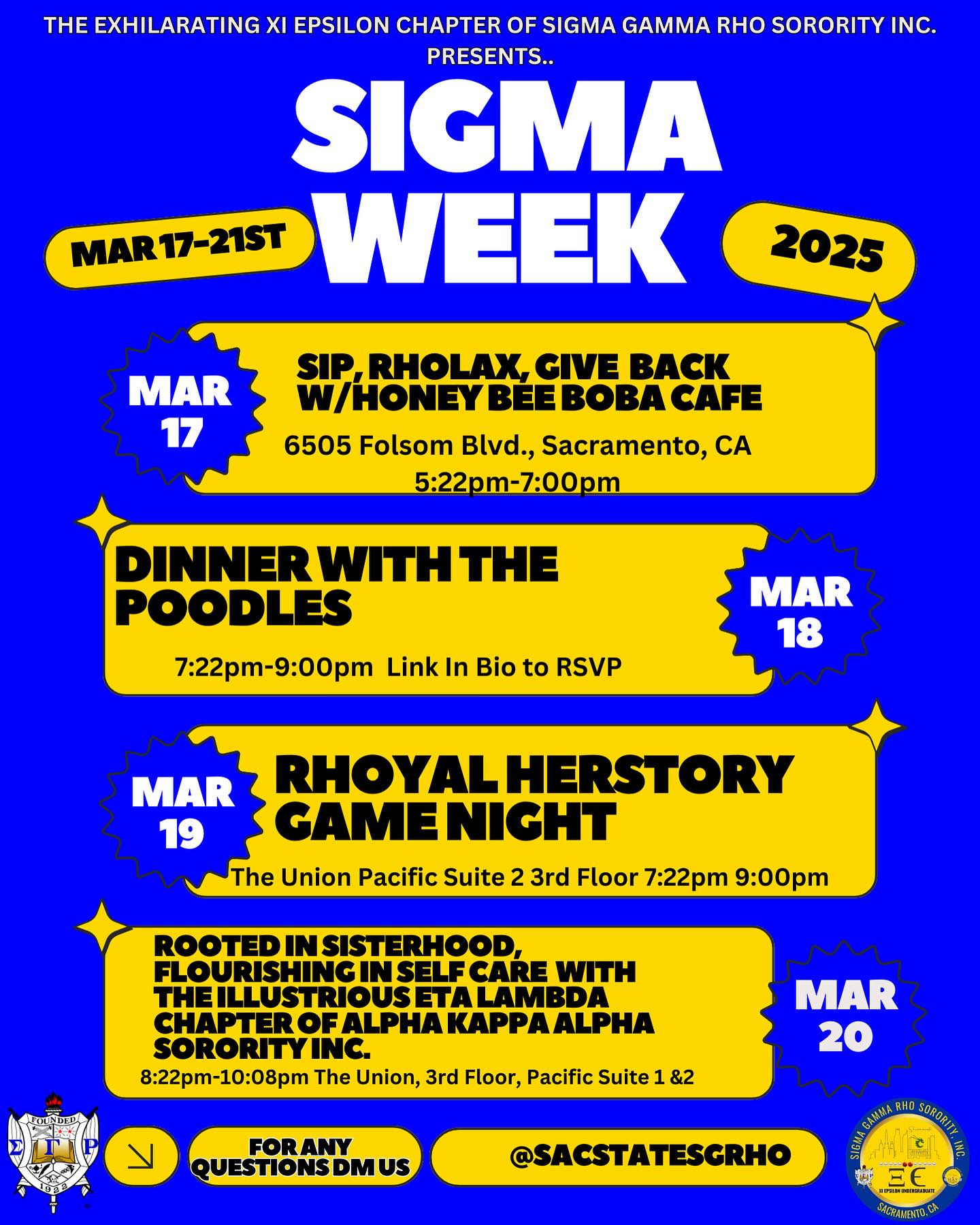 SIGMA WEEK IS BACK! 🚨 Get ready for... - Xi Epsilon Chapter | Facebook