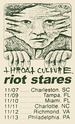 Throat Culture - we leave to link up w/ Riot Stares sunday afternoon ...