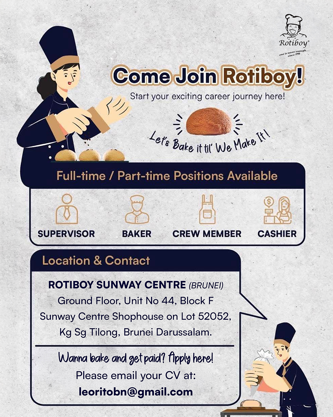 Rotiboy - Mulakan kerjaya anda bersama Rotiboy! 🥳🥳 Rotiboy kini membuka ...