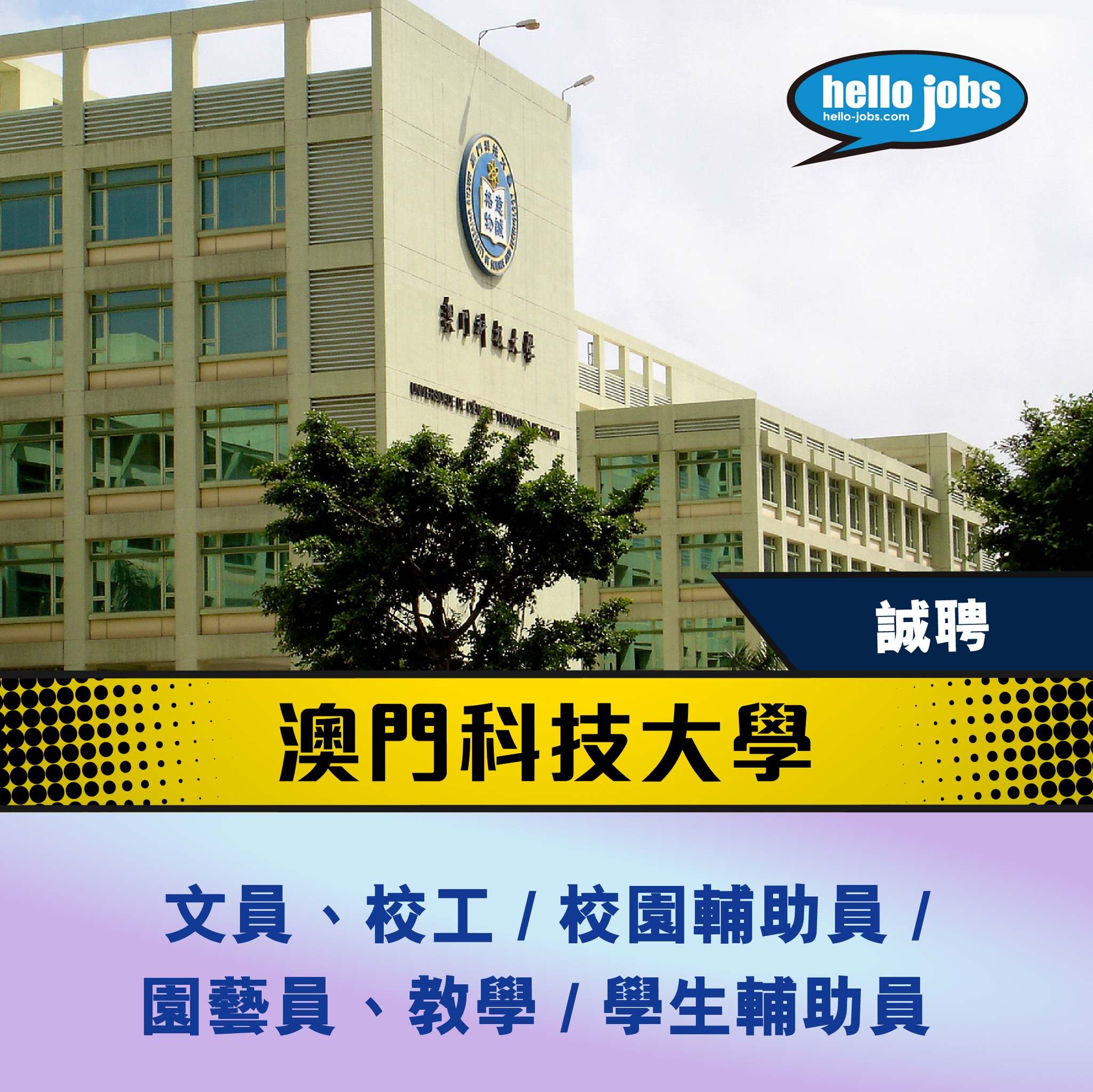 【高等教育院校】澳門科技大學... - 哈囉好工網 hello-jobs
