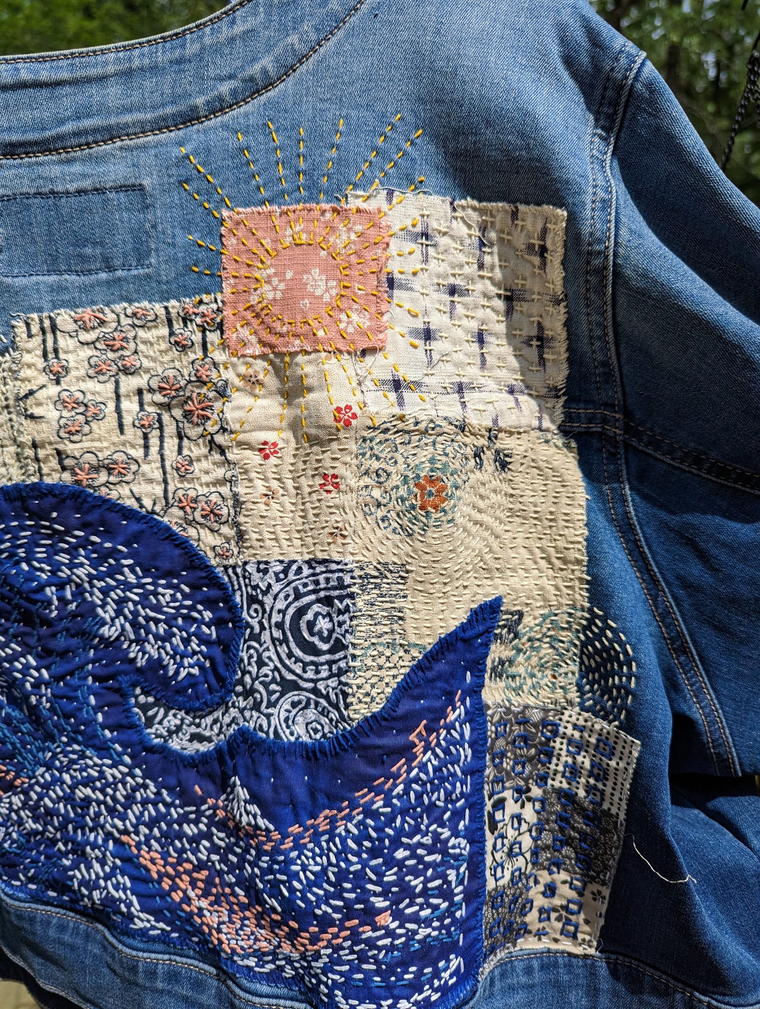 Sashiko wave panel jacket project