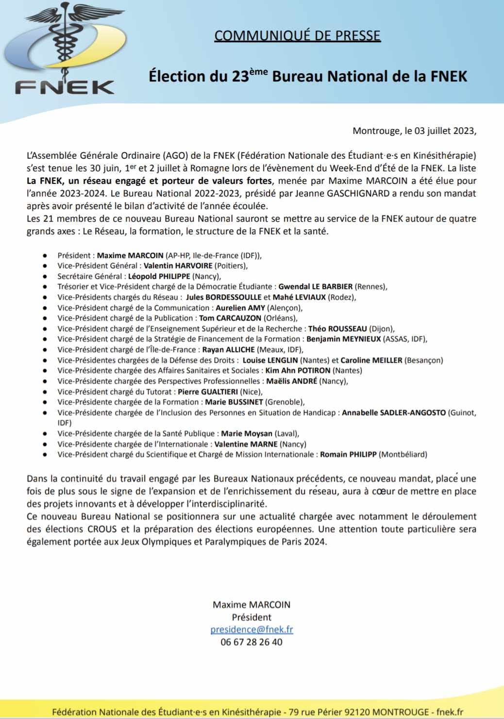 FNEK - 🟡 Renouvellement du Bureau National]🔵 La FNEK est heureuse de ...