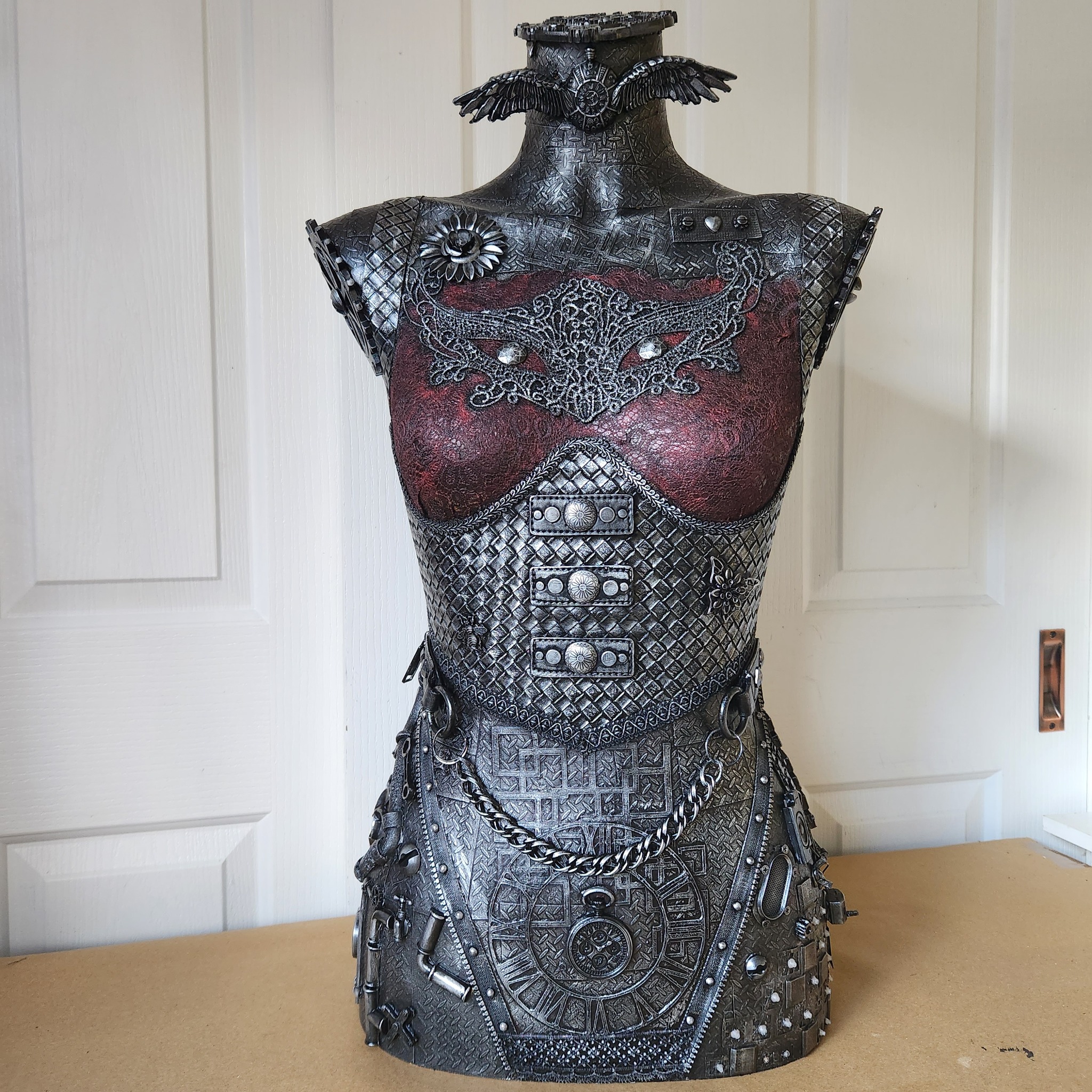Upcycled mannequin using recycled materials
