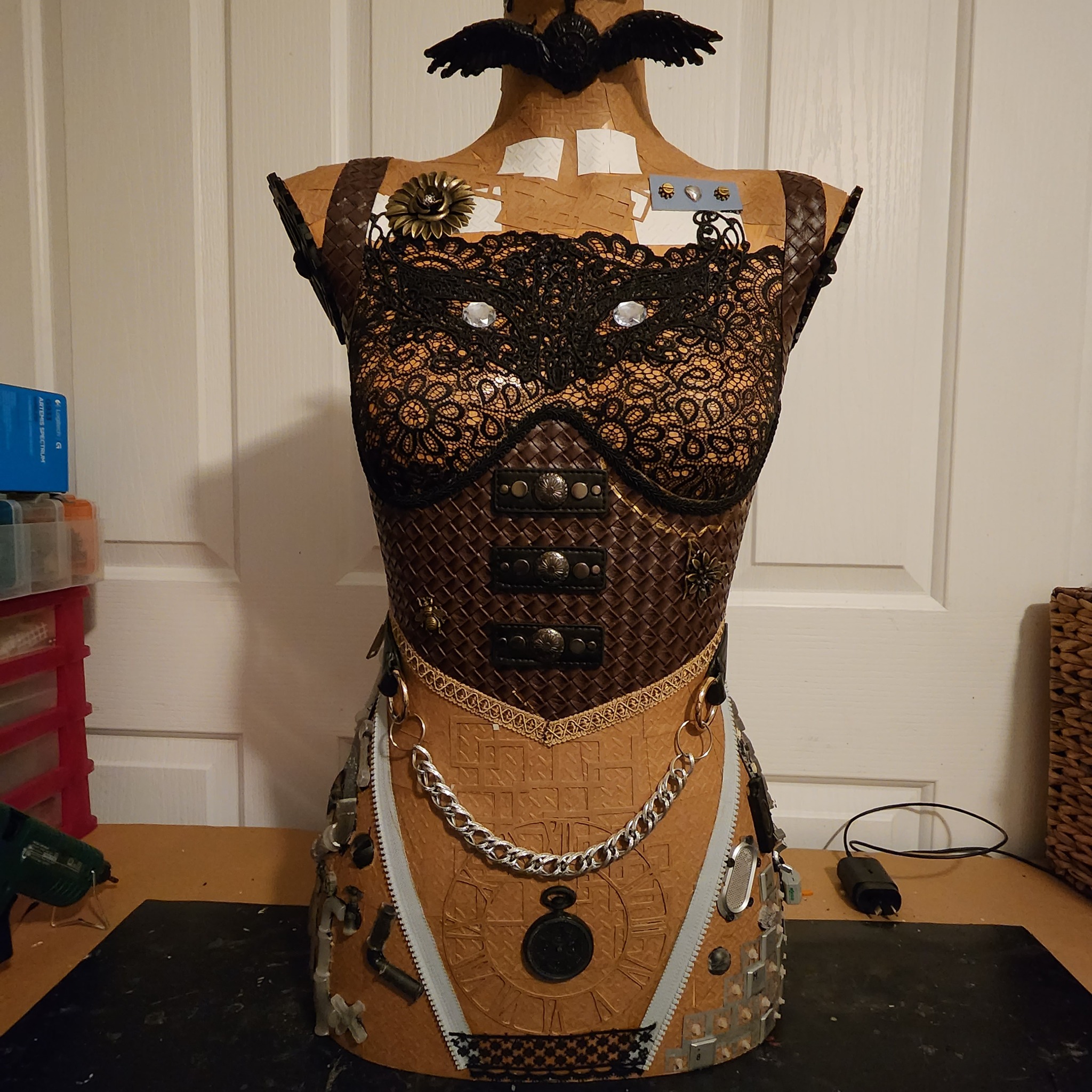 Upcycled mannequin using recycled materials