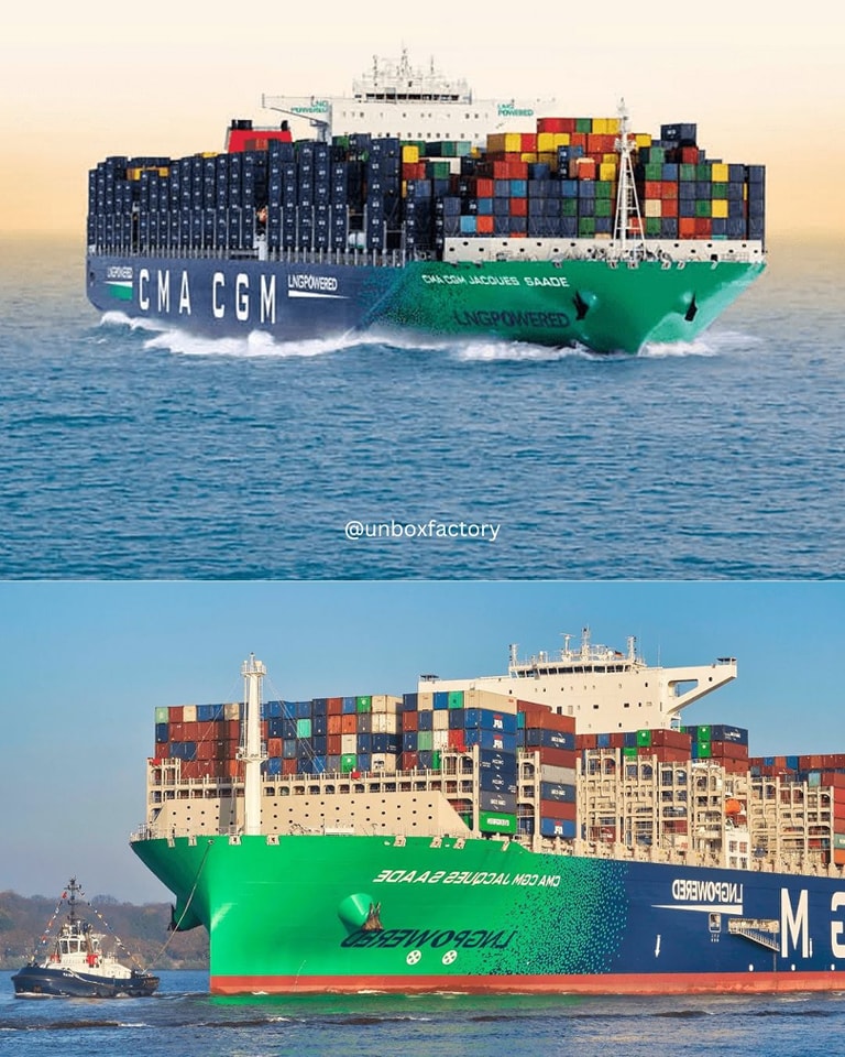 Unbox - World’s First LNG Powered Megaship The CMA CGM JACQUES SAADE is ...