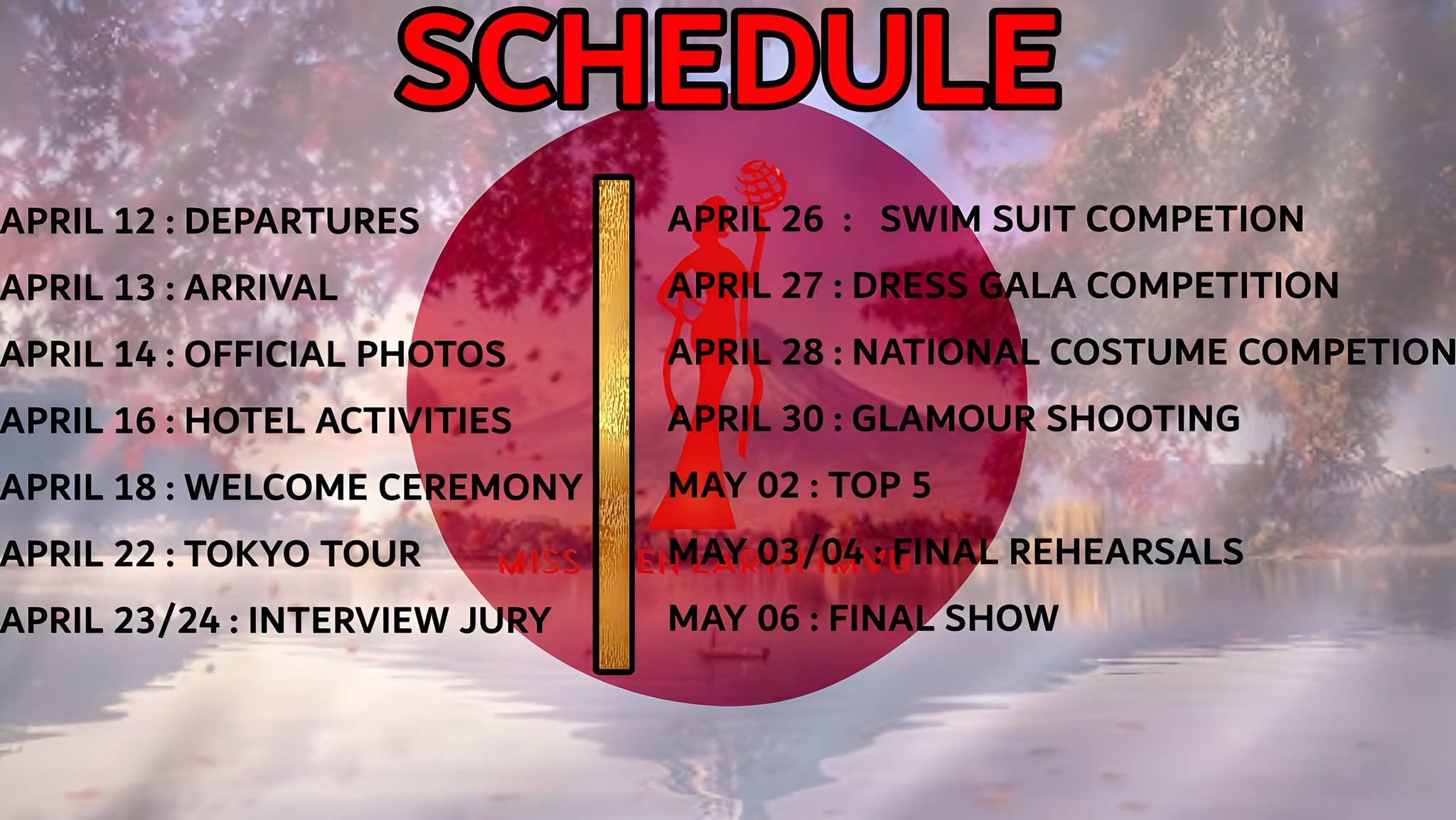 Miss - The Official Schedule for the 2025 Miss Teen Earth Pageant Imvu ...