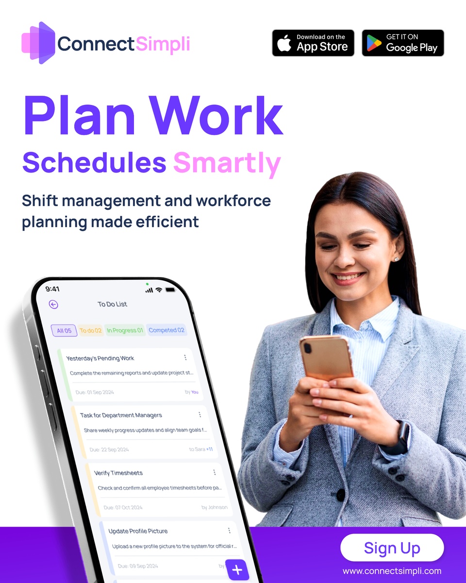Connect - 📱 😎👩‍💻Plan Work. Schedule Smartly.😇 Make shift management and ...