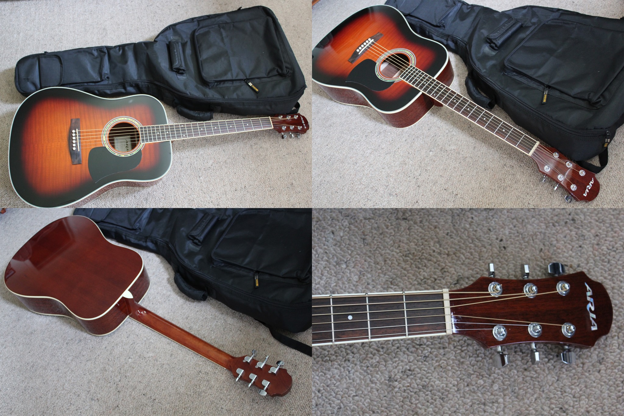 What is the story behind the Aria SW-40 acoustic guitar?