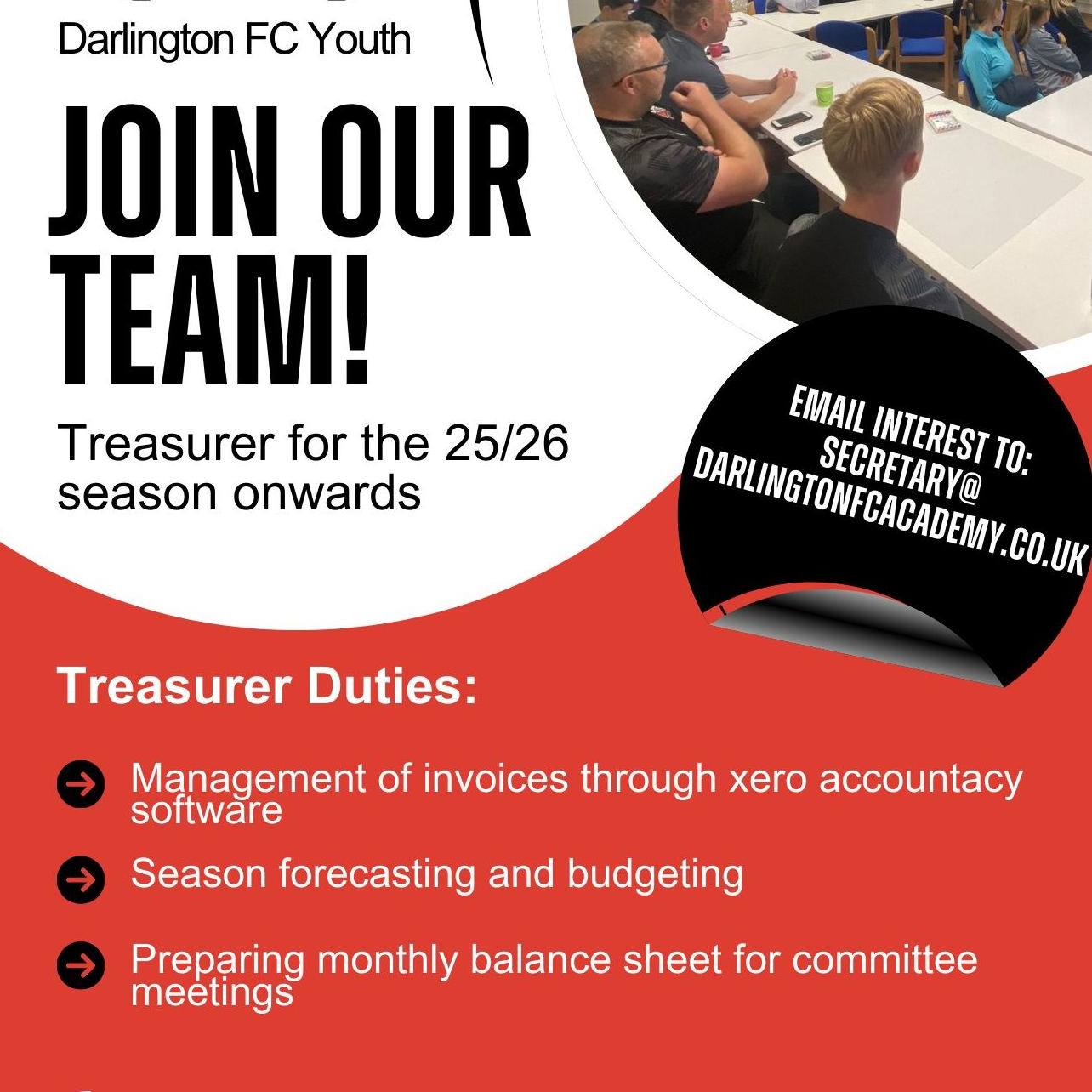 Darlington - 📢 Treasurer Wanted! 📢 We’re on the lookout for a new ...