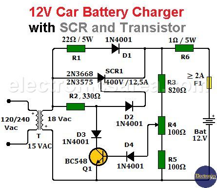 How its makes | This circuit diagram illustrates a 12V car battery ...