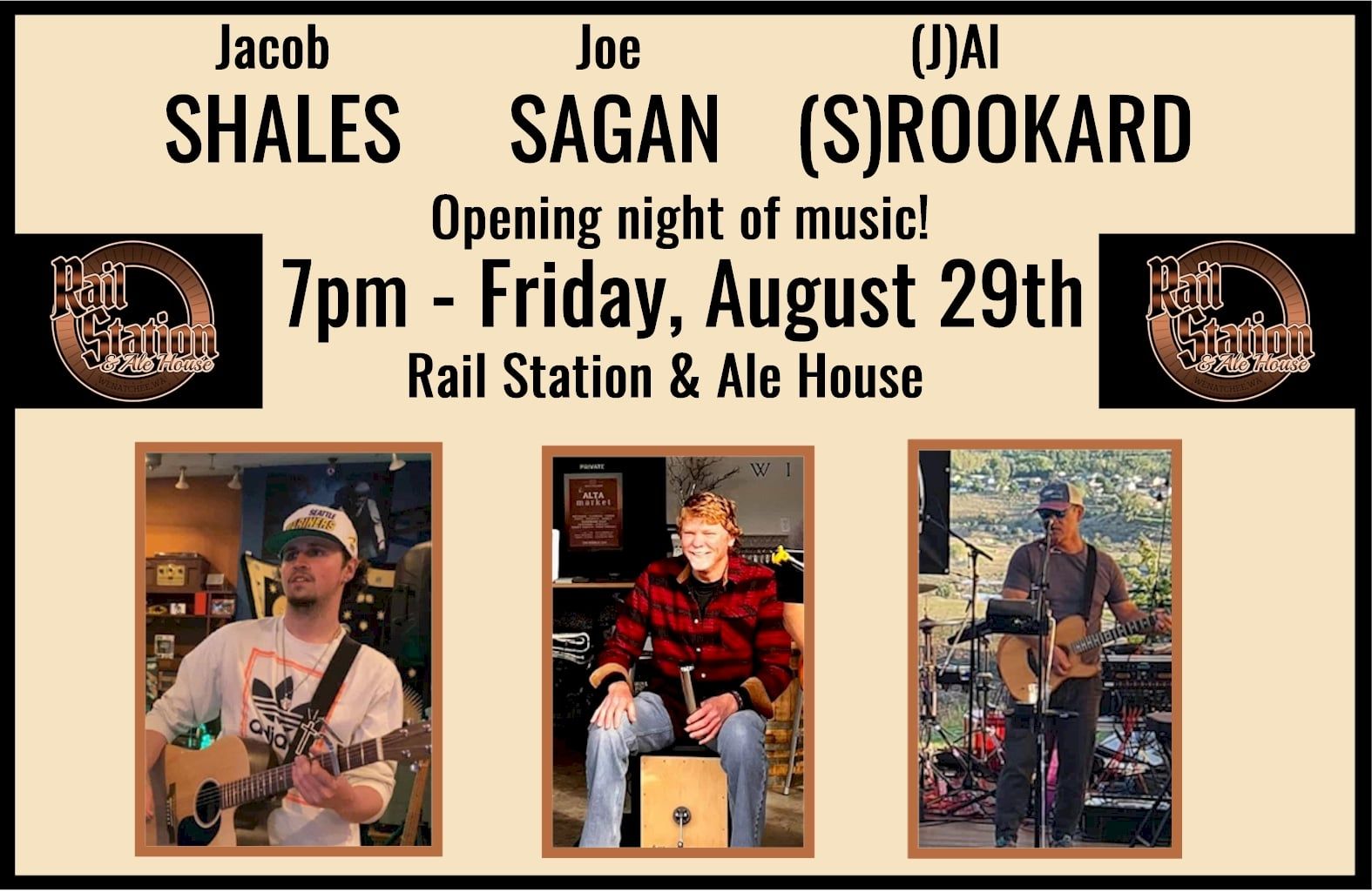 Shales, Sagen & Rookard playing opening night of music at Rail Station ...