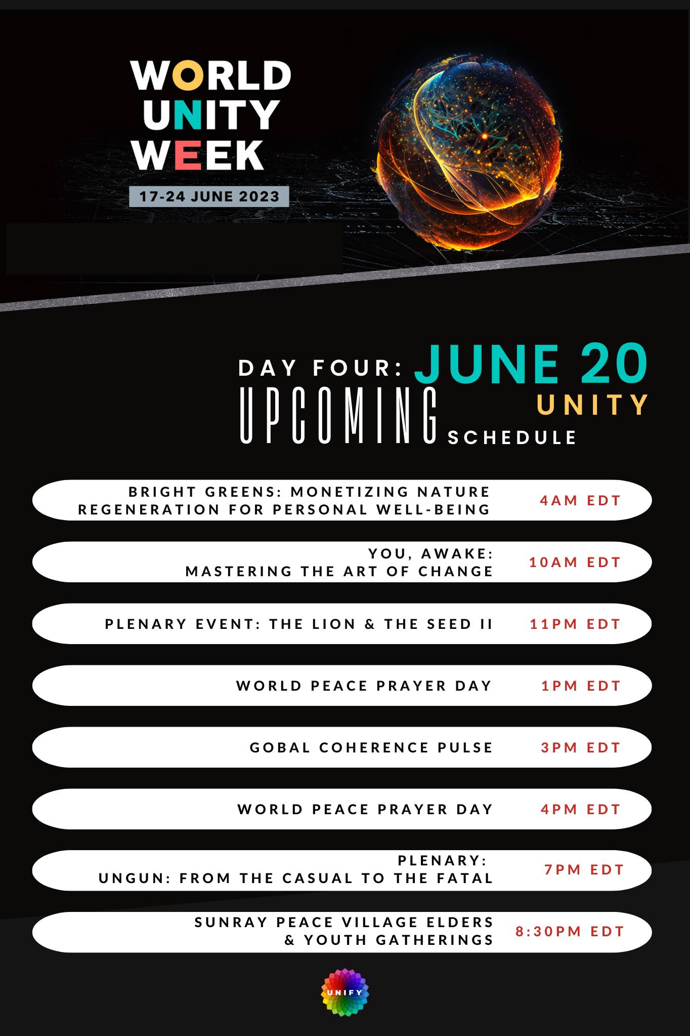Unify - =🌎= WORLD UNITY WEEK // DAY FOUR =🌎= JUNE 20...