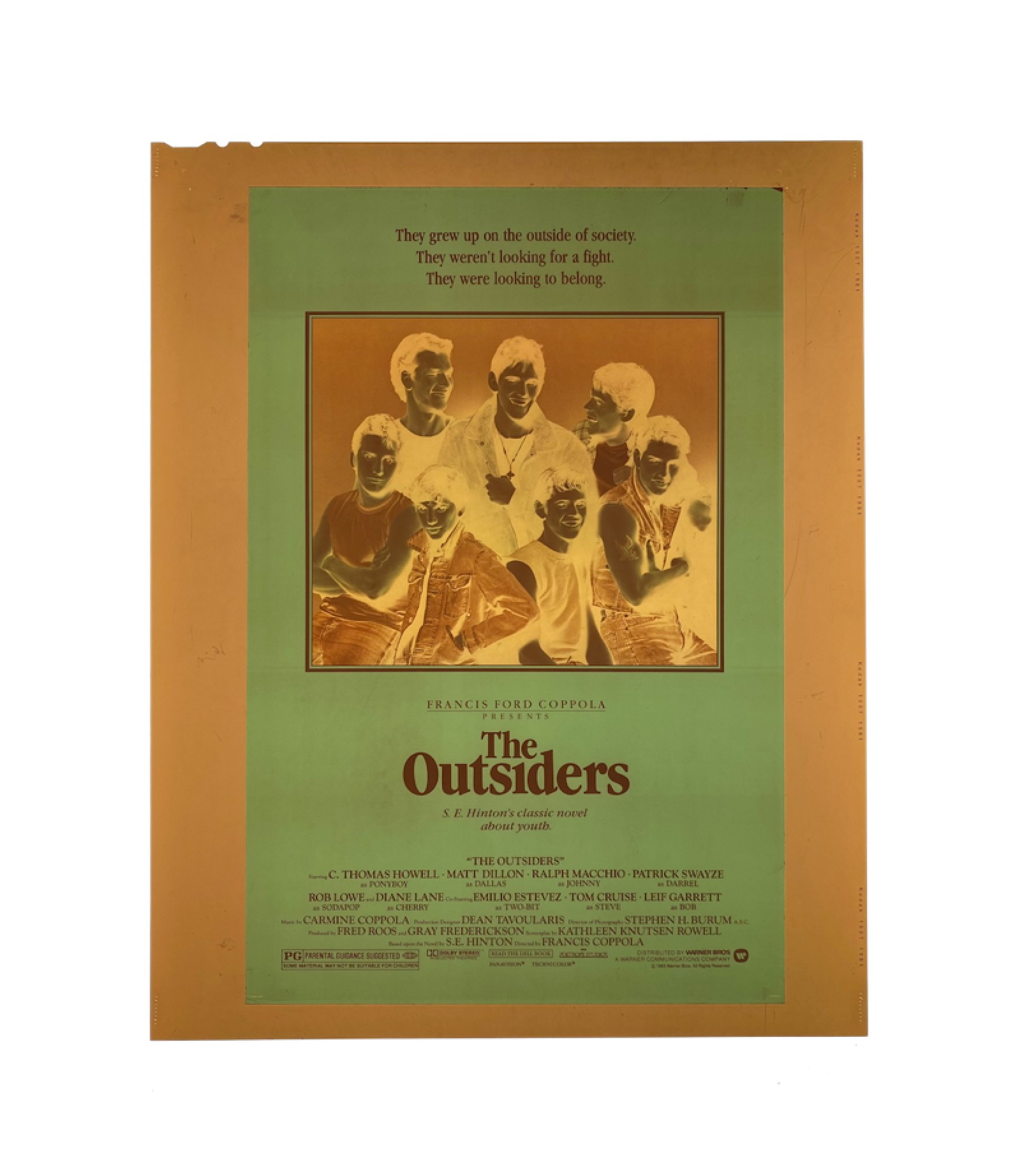 Check out this original advertising poster of The Outsiders we 