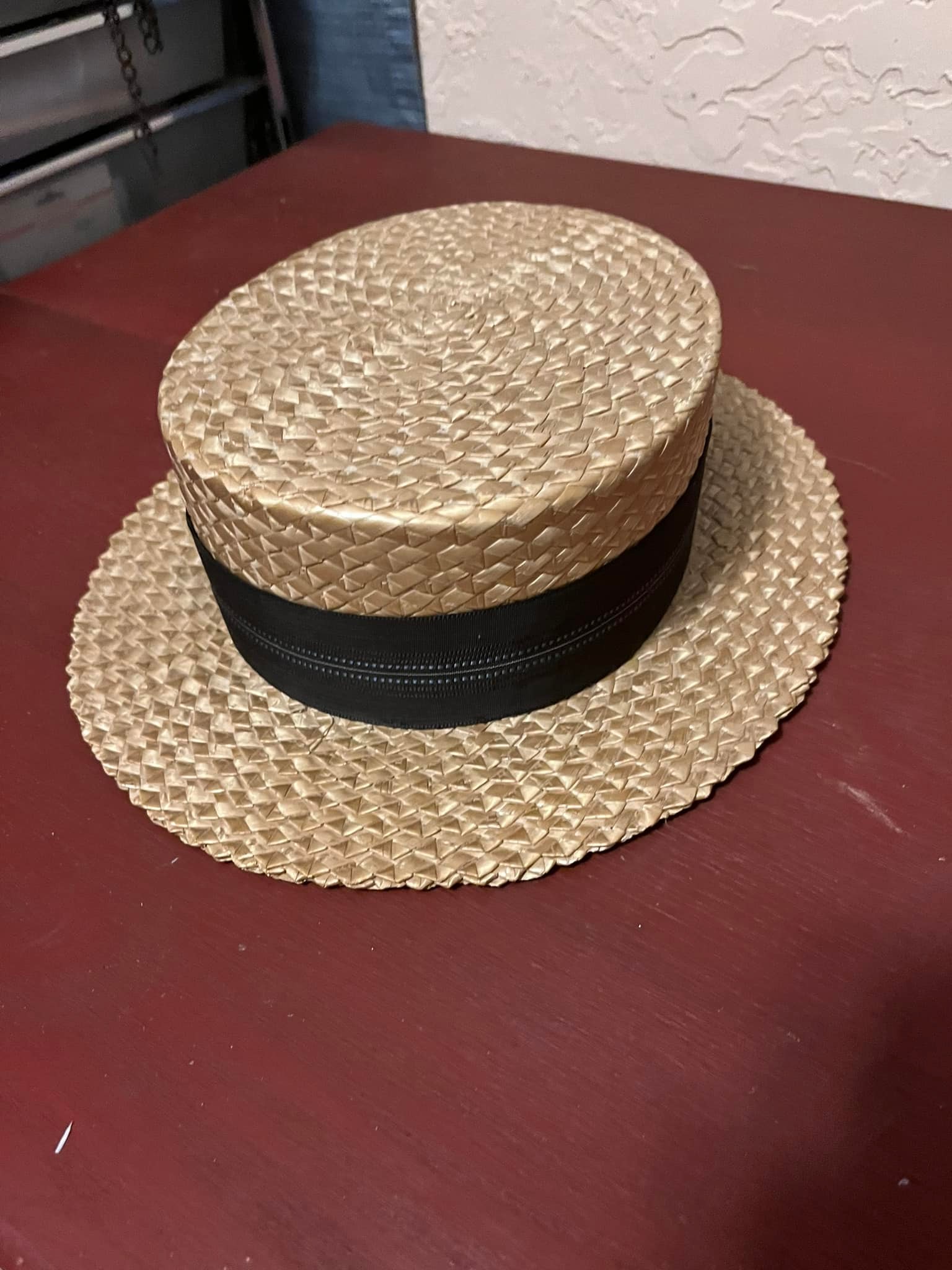 Looking for a large cream boater hat please