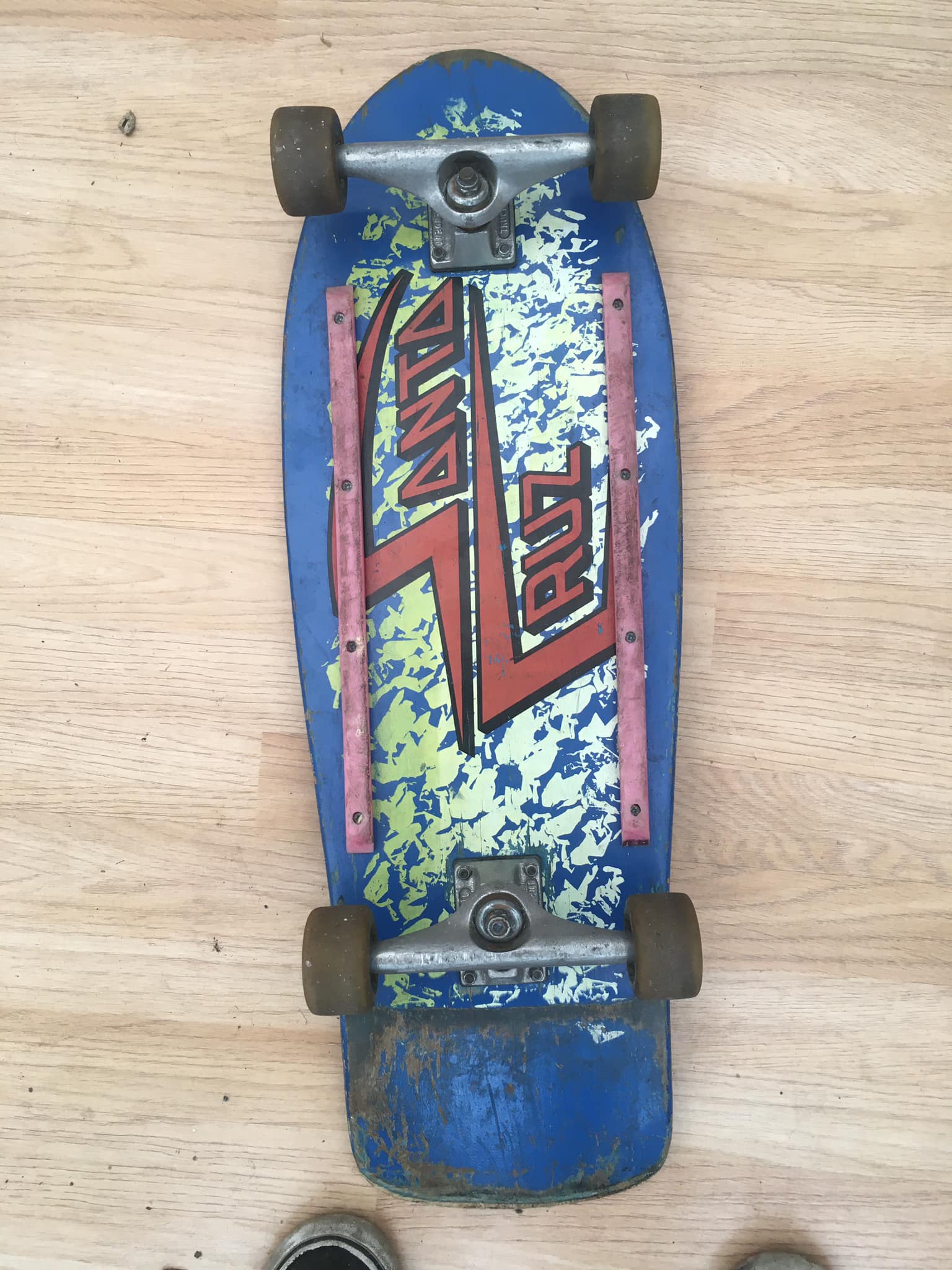 Original 1990 Santa Cruz Oops Team Board and NOS Teamrider wheels