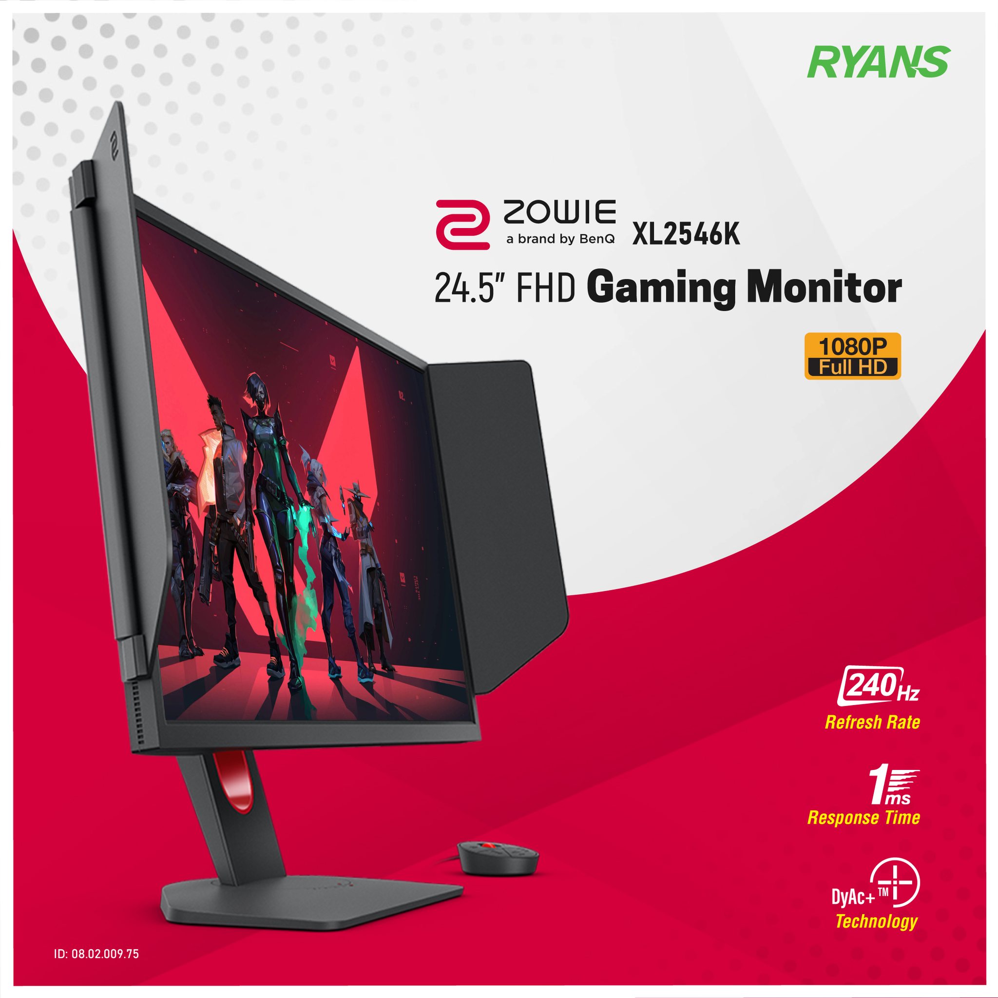 Available; BenQ ZOWIE XL2546K 240Hz 0.5Ms Response Time DyAc+ 