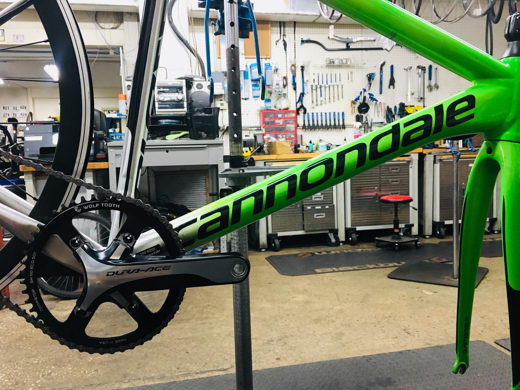 Upgraded to Dura Ace 9000 cranks with Wolftooth 50t chainring on 