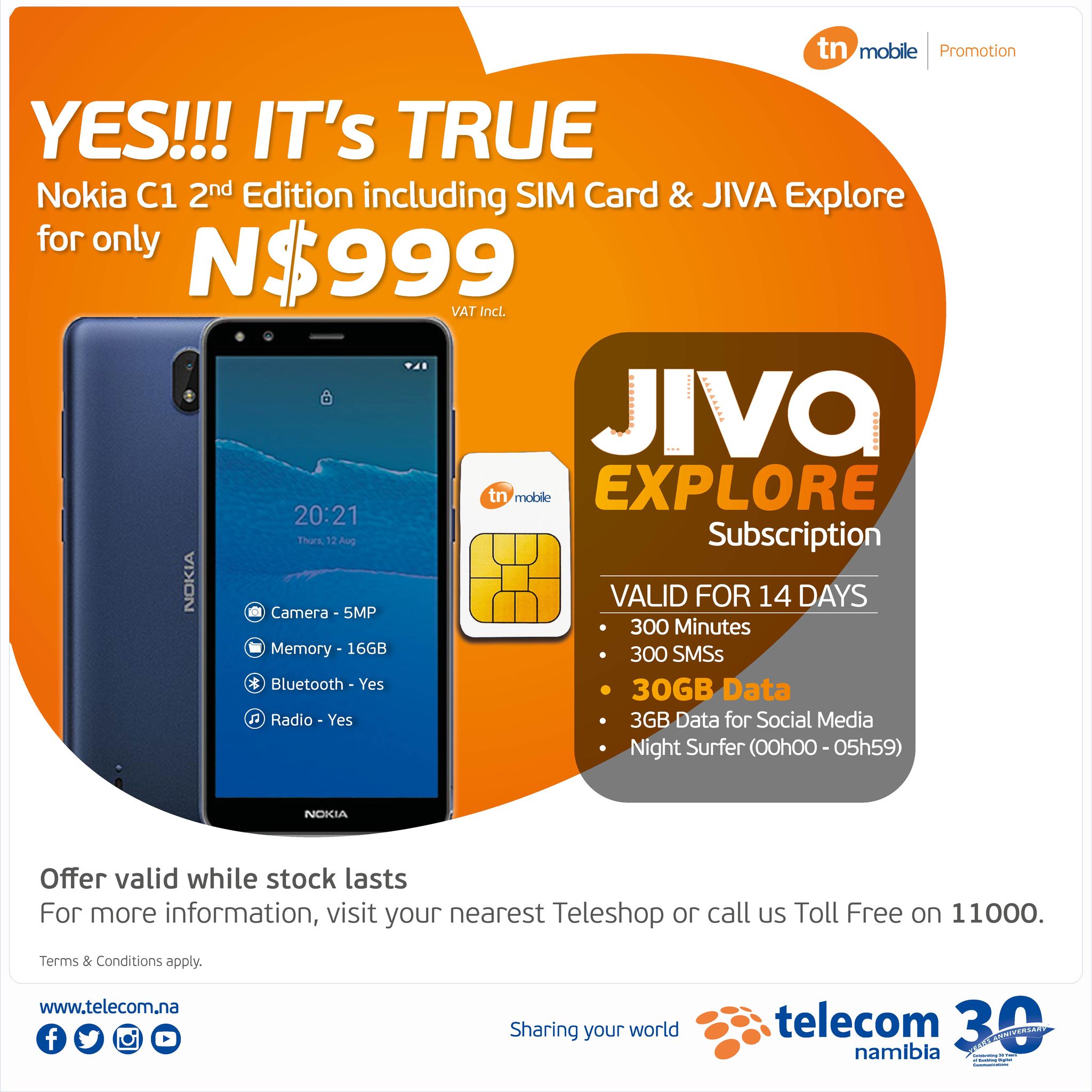 Telecom Namibia - Get a Nokia C1 2nd Edition bundled with... | Facebook