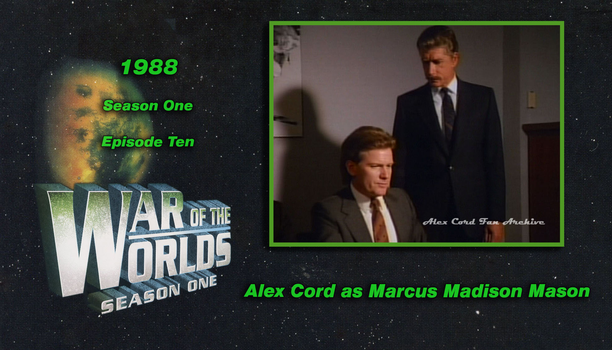 The War of the worlds was a two... - Alex Cord Fan Archive | Facebook