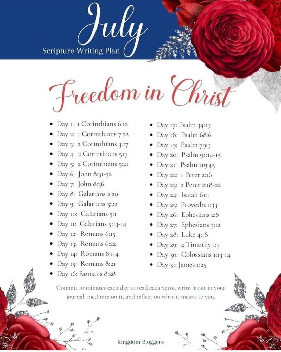 Girls Gone God - Scripture #Bible Reading Plan for July...