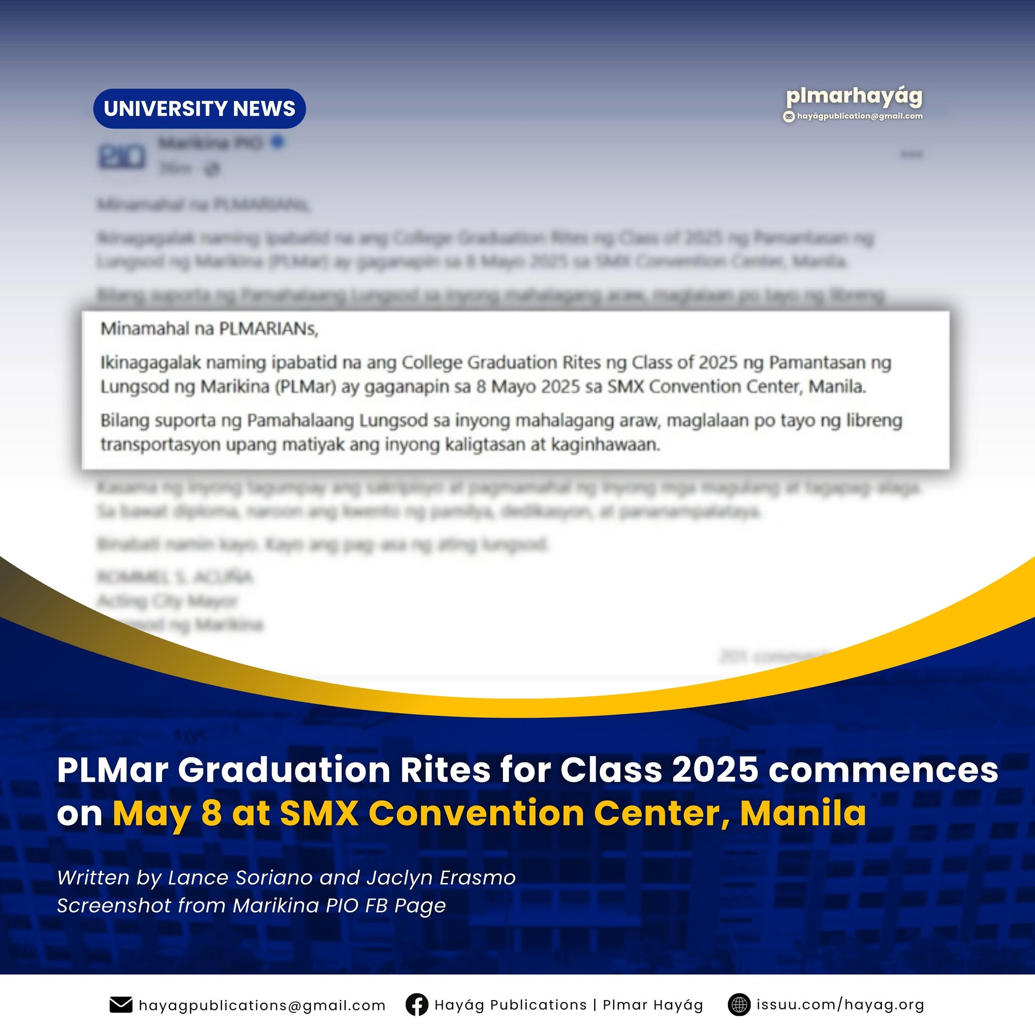 PLMar Graduation Rites of Class 2025... - Hayág Publications | Facebook