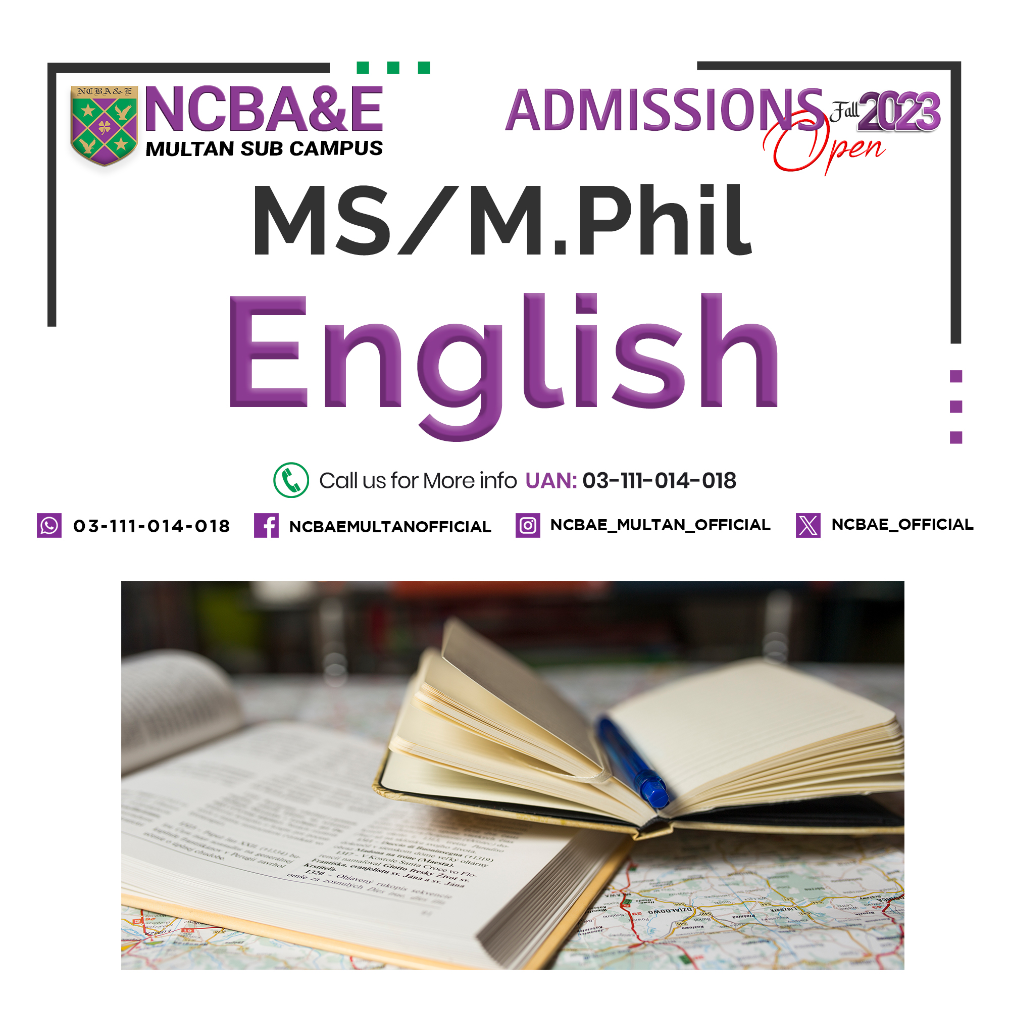 NCBA&E Multan - 🎓 𝐀𝐝𝐦𝐢𝐬𝐬𝐢𝐨𝐧 𝐎𝐩𝐞𝐧 𝐅𝐚𝐥𝐥 𝟐𝟎𝟐𝟑 Immerse... | Facebook