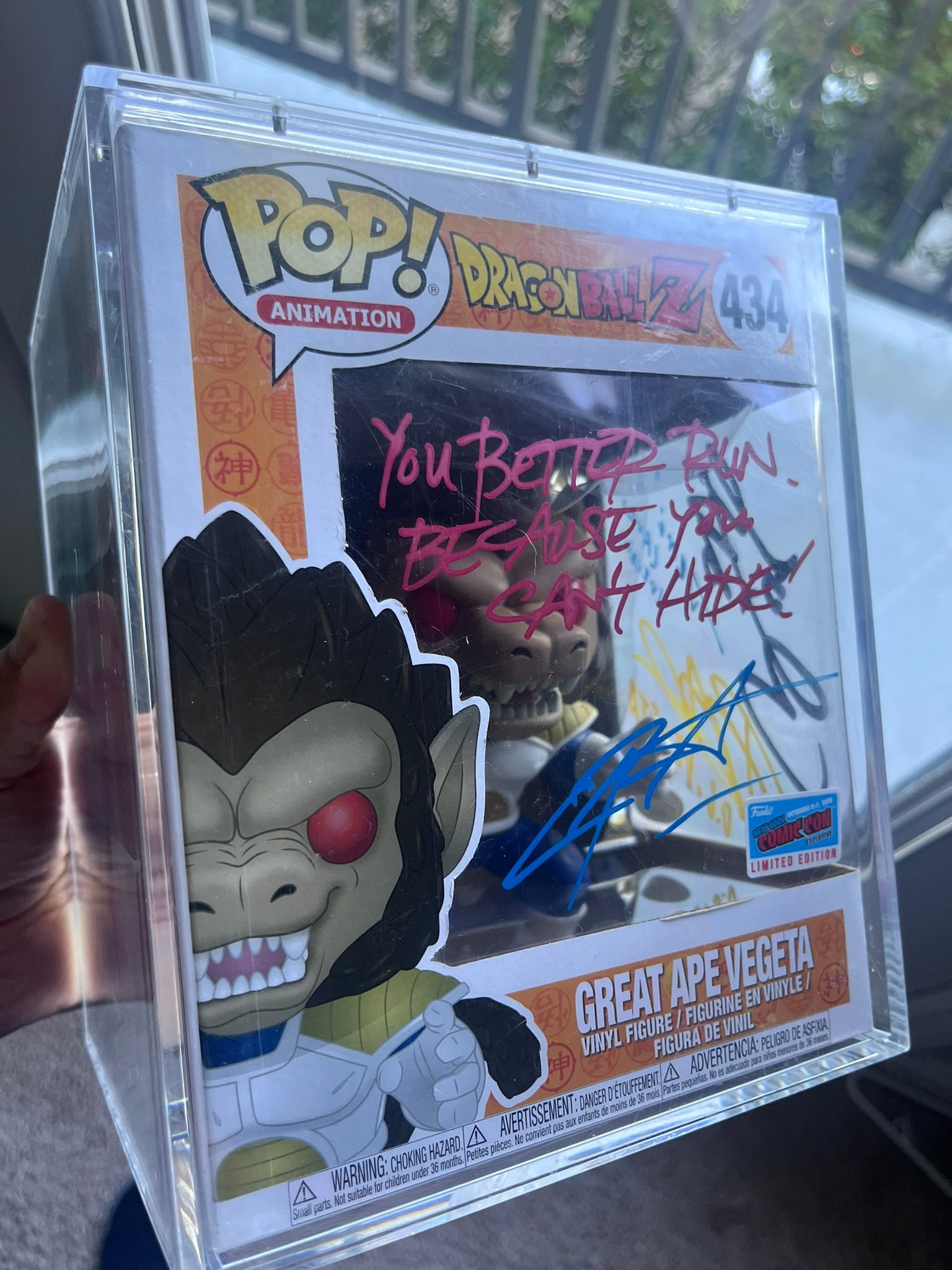 Quad signed Vegeta collectible from NYCC display picture 1