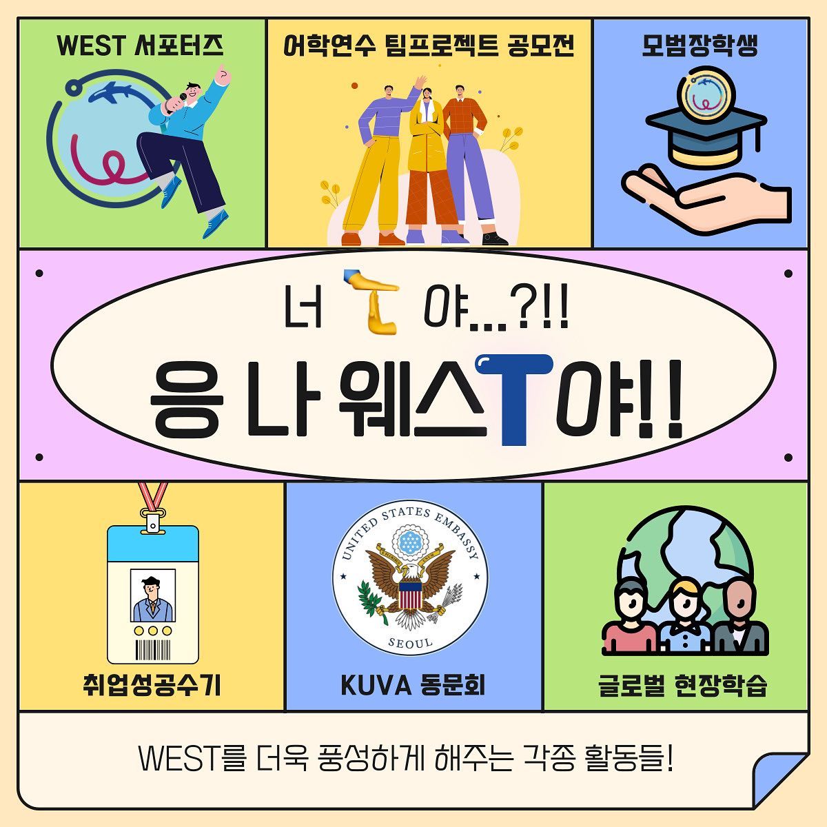 WEST Program - 너....T야...?!!🤔 응 나 웨스T야!!!!!!😎 WEST가 Work,...