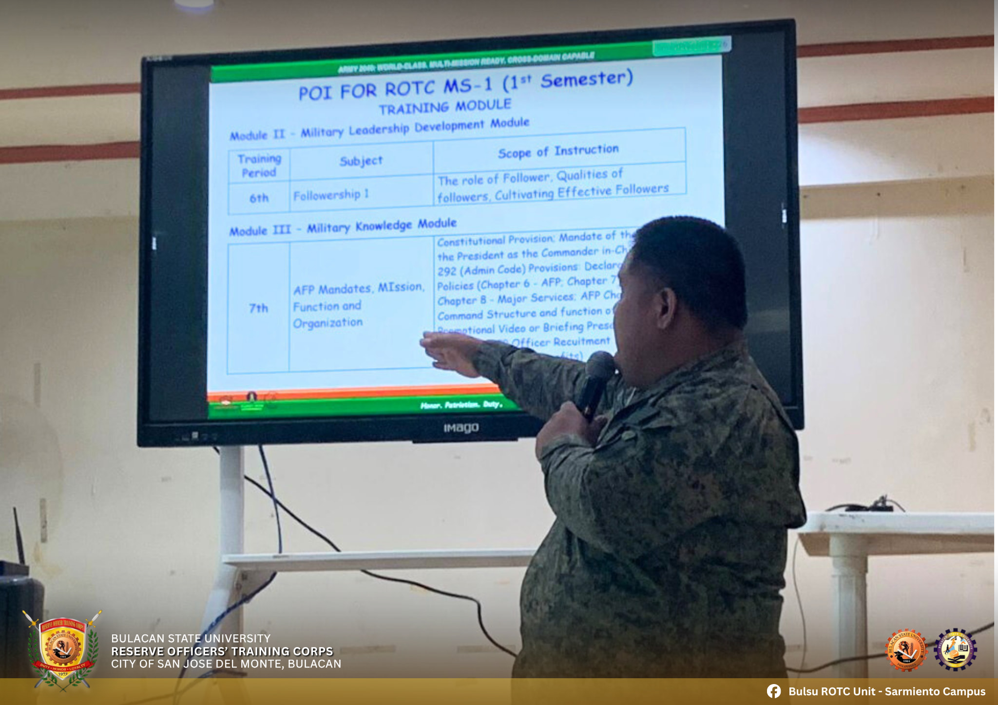 Bulsu ROTC Unit -... - Bulsu ROTC Unit - Sarmiento Campus