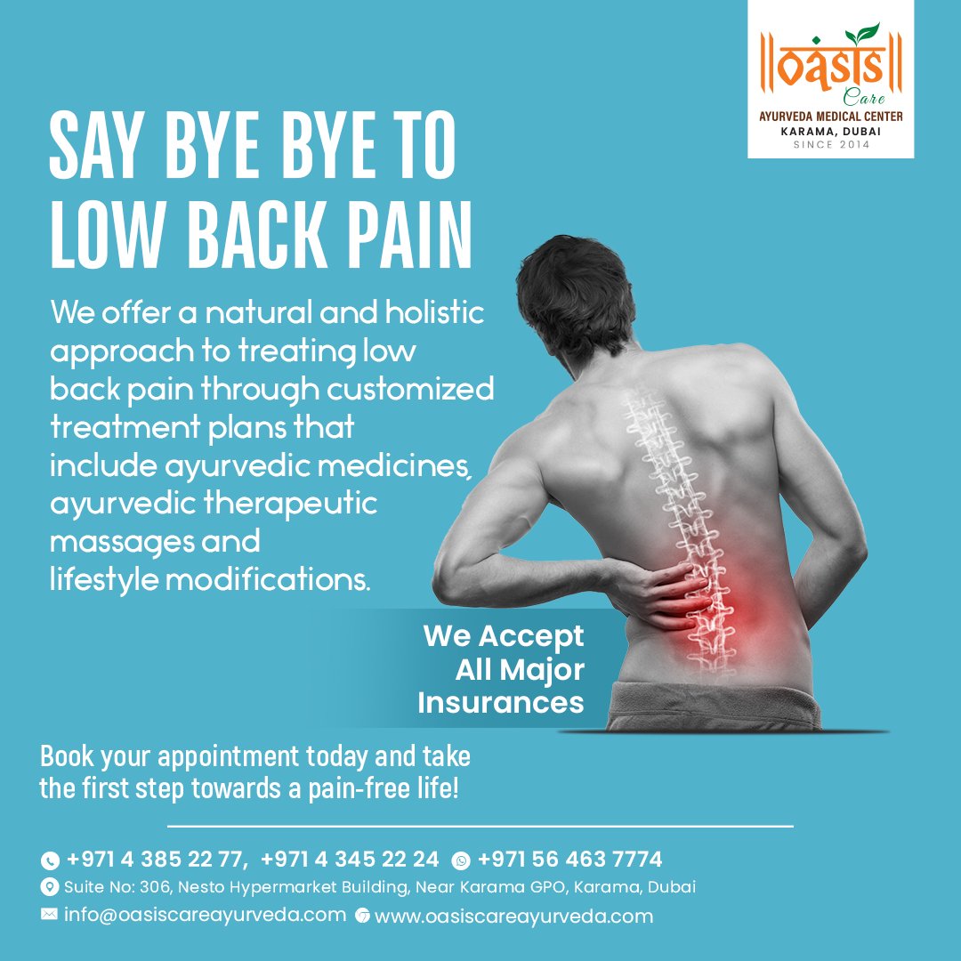 🔹 Say goodbye to low back pain and... - Oasis Care Ayurveda