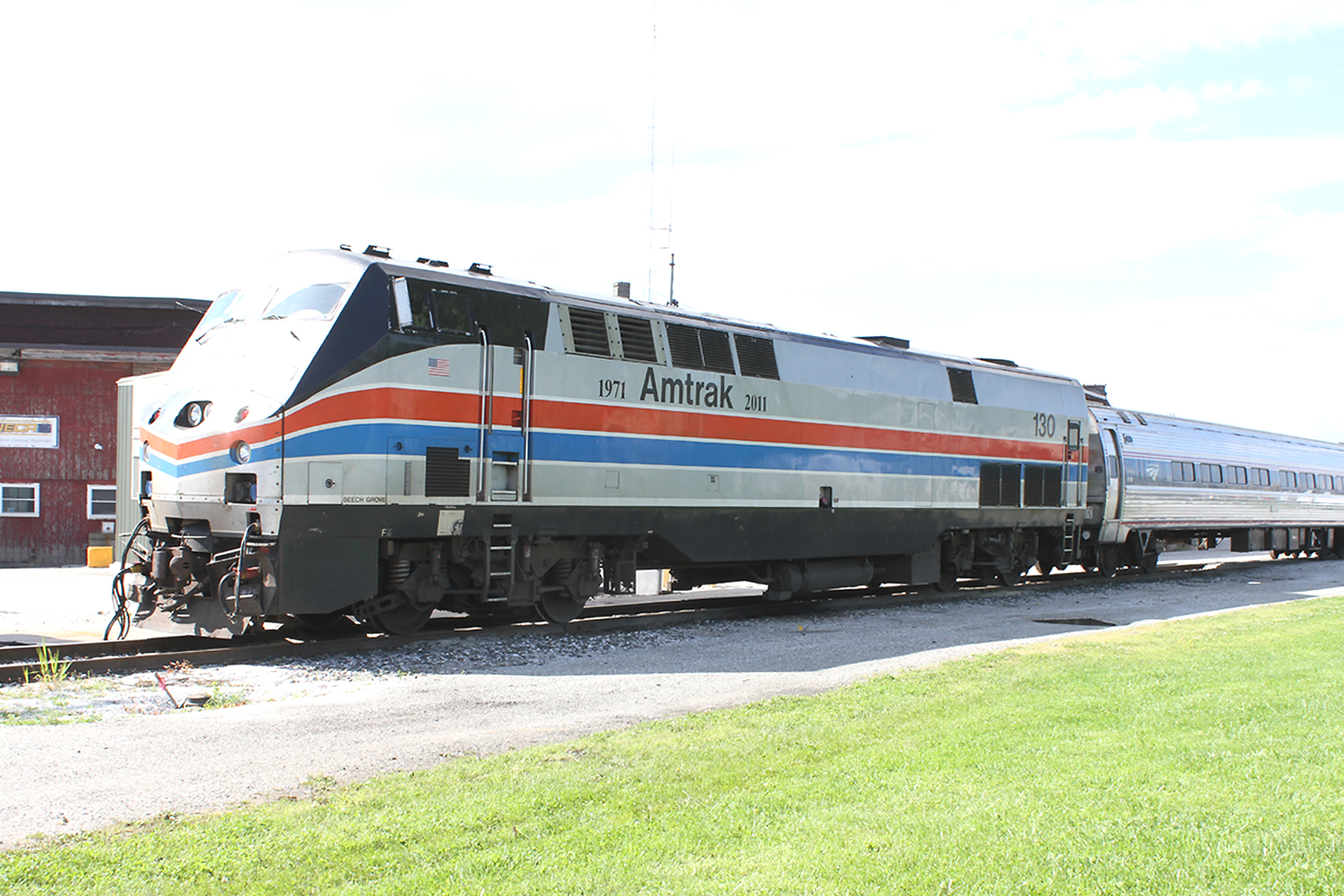 Amtrak's 40th anniversary locomotive on display