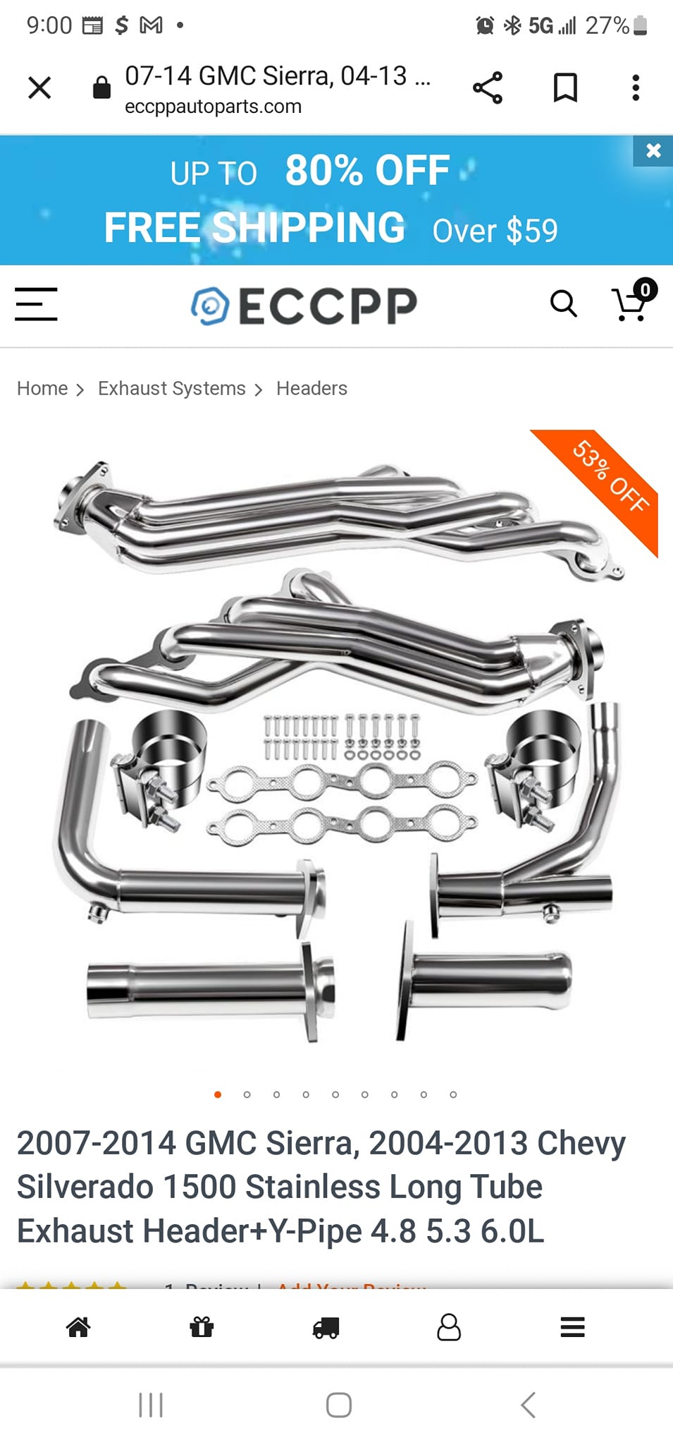 Long Tube Headers Fit For 99-06 Chevy GMC Sierra Silverado 4 8 5 3 6 0 W Y Pipe