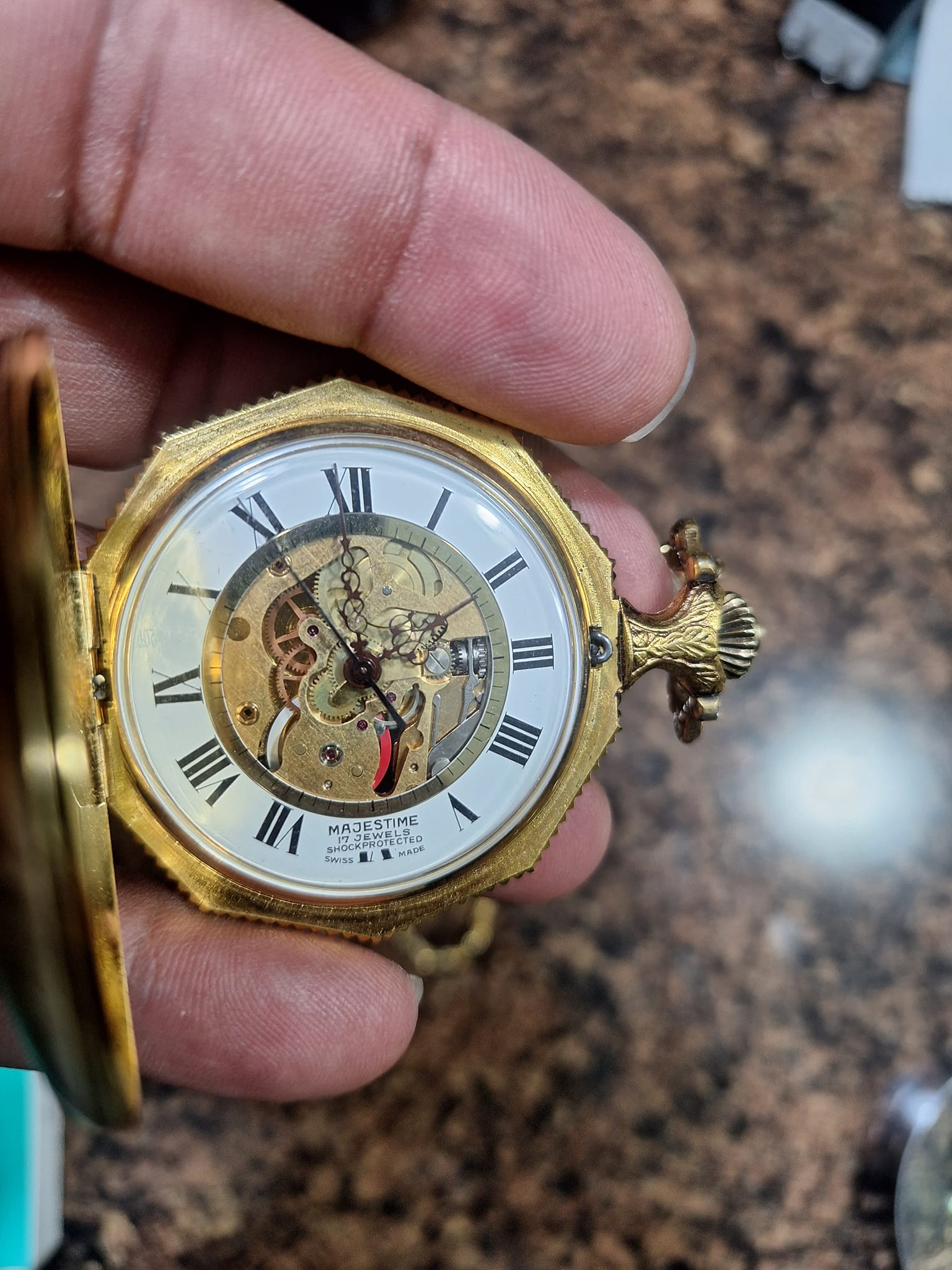 Majestime 17 jewels Swiss movement pocket watch information