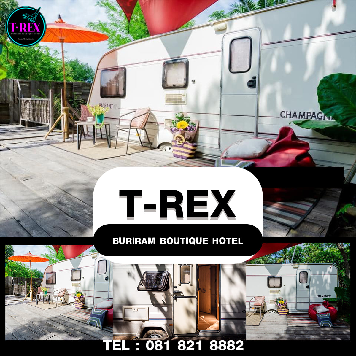 ที่พักรถบ้าน - CARAVAN🚌 🌙... - T-REX BURIRAM BOUTIQUE HOTEL | Facebook