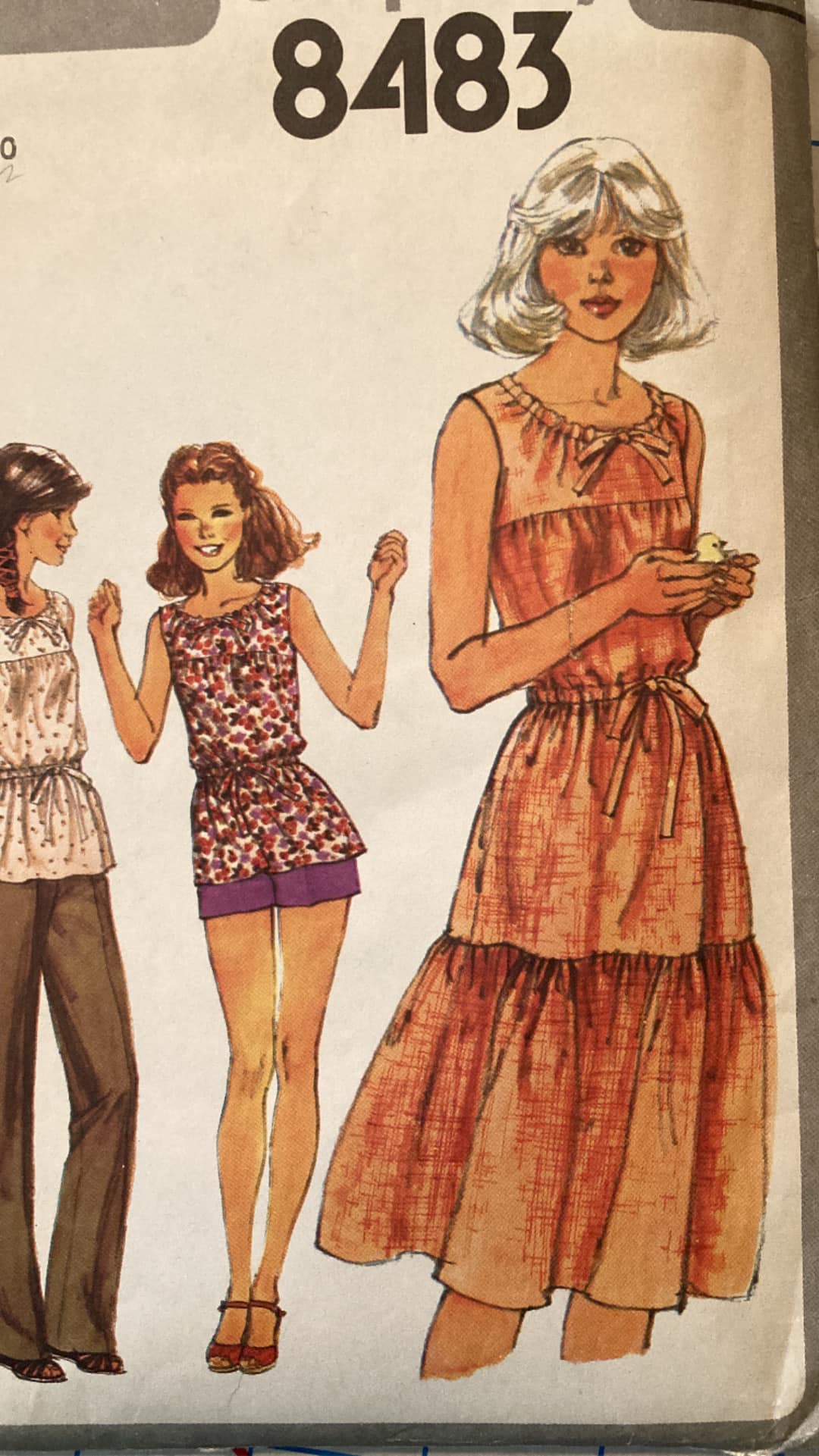 昭和レトロ　洋裁 1976 Simplicity pattern 7699 for denim and flannel dresses