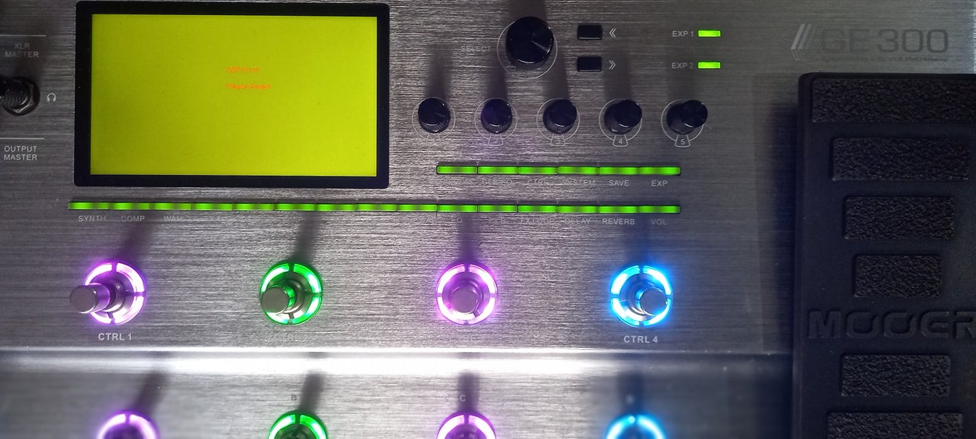 What to do with Mooer GE300 showing 'DSP error, reset'?