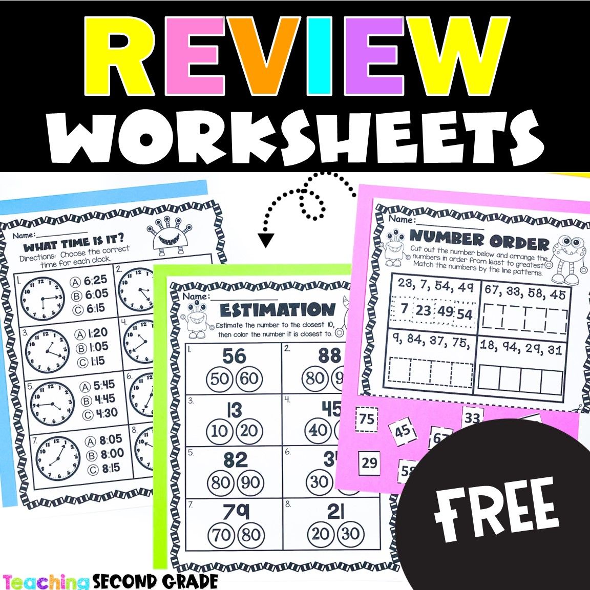 Free Math Review Worksheets... - Teaching Second Grade