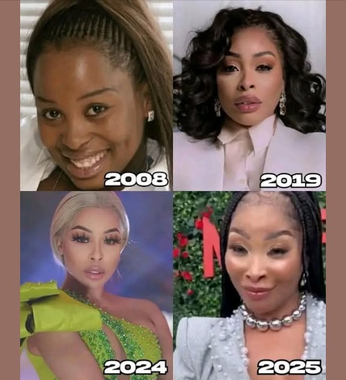 KHANYI MBAU'S TRANSFORMATION THROUGH THE YEARS — FROM 2008 TO 2025 From fresh-faced in 2008 to high glam in 2024 and a dramatically different look in 2025 — Khanyi Mbau continues to