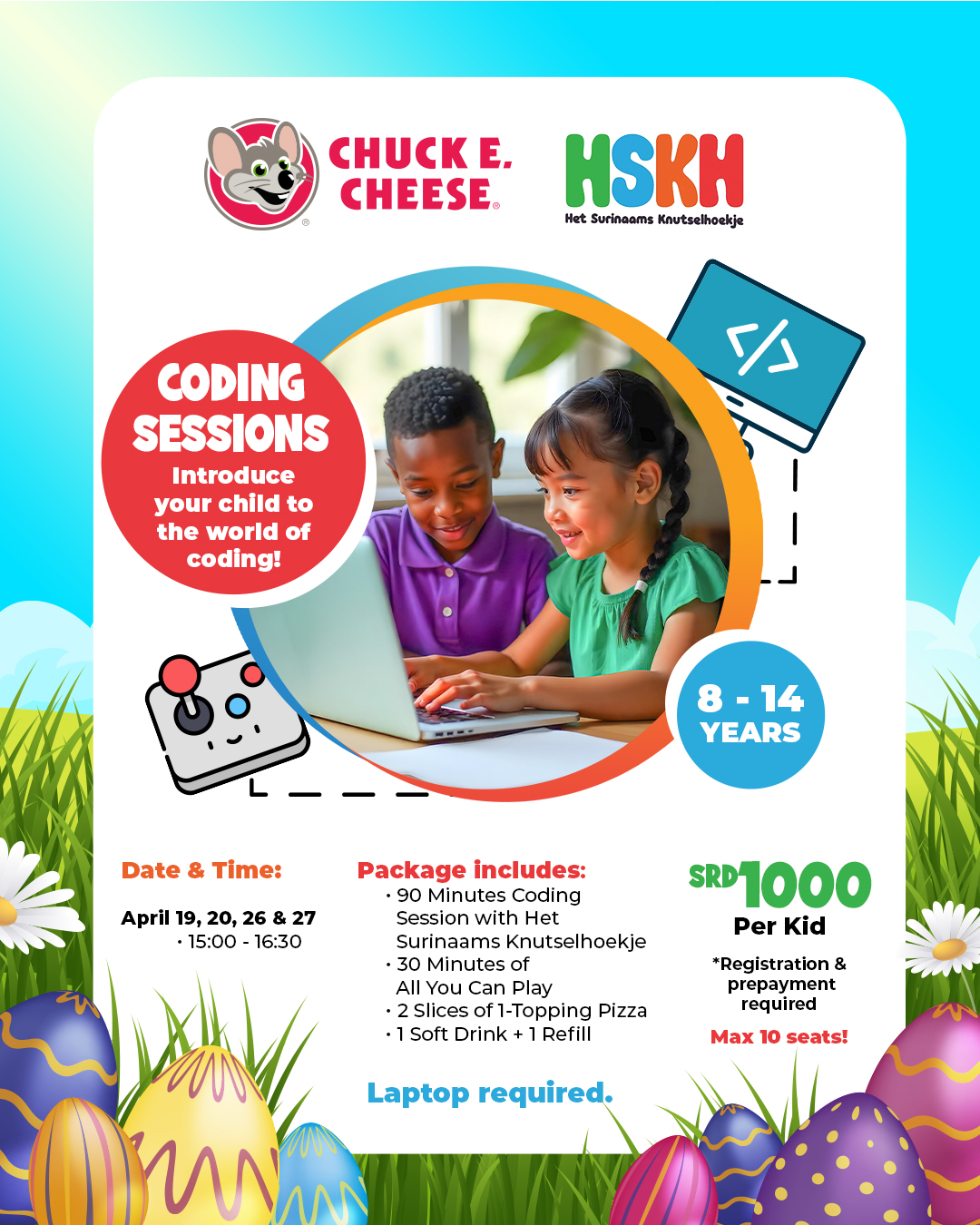Chuck - 💻 Het Surinaams Knutselhoekje brings coding to Chuck E. Cheese ...