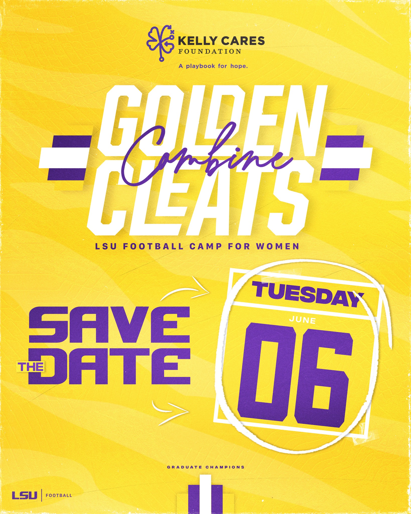 LSU Football - Save The Date | The second annual Golden Cleats Combine ...