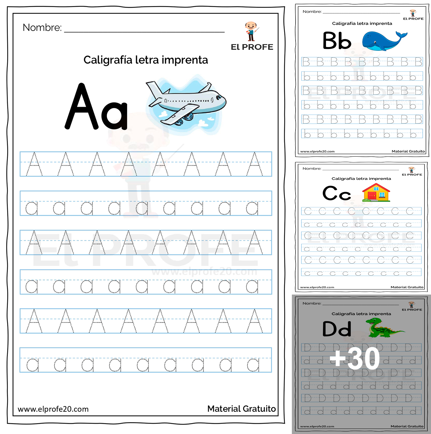 Fichas de caligrafía de... - El Profe - Material educativo | Facebook