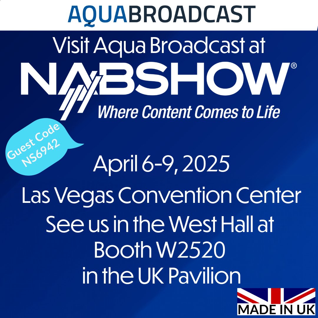 Aqua Broadcast - ‼1 Month to go‼ Visit Aqua Broadcast at the 2025 NAB ...